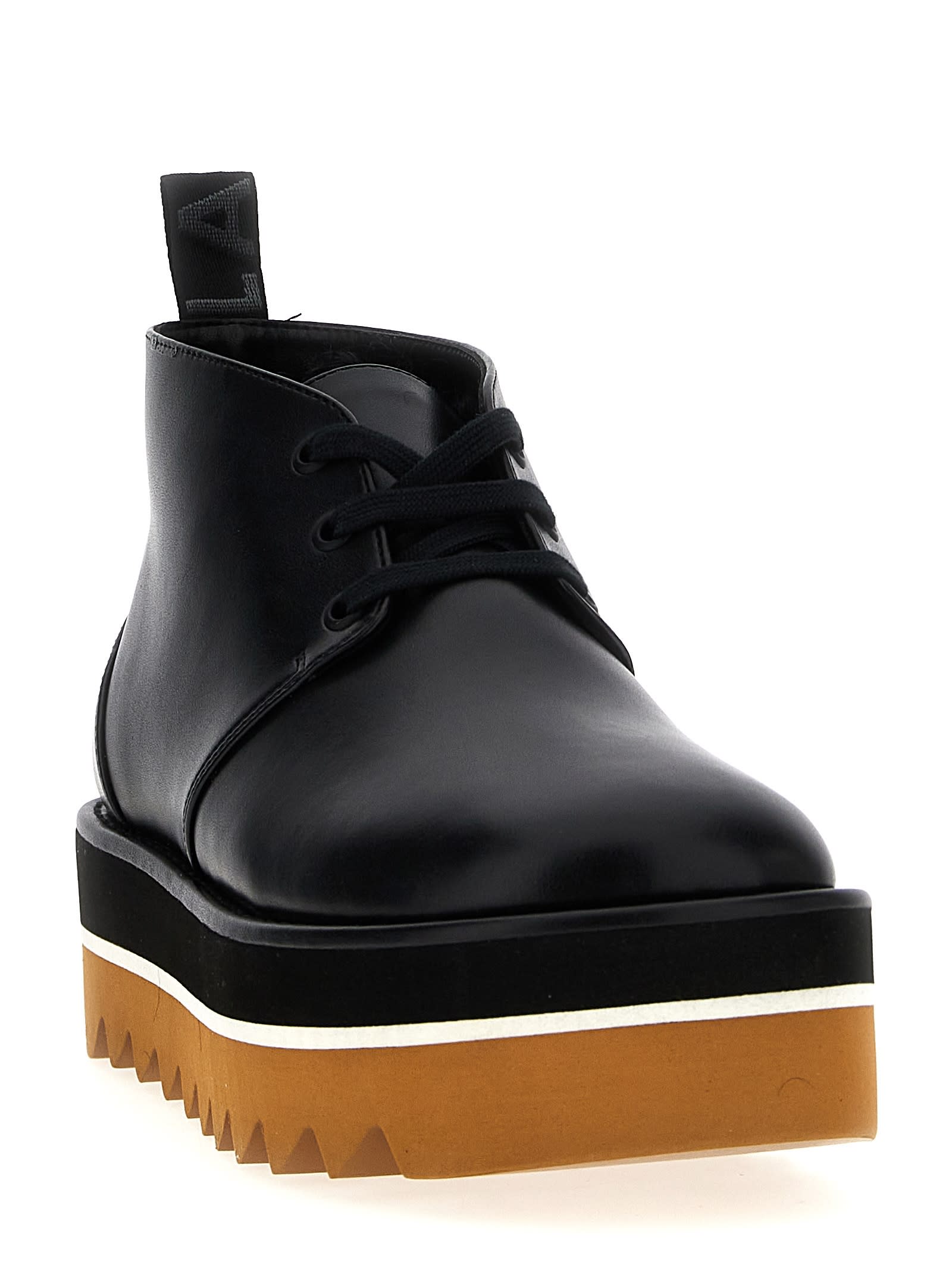 Shop Stella Mccartney Desert Sneak-elyse Ankle Boots In Black