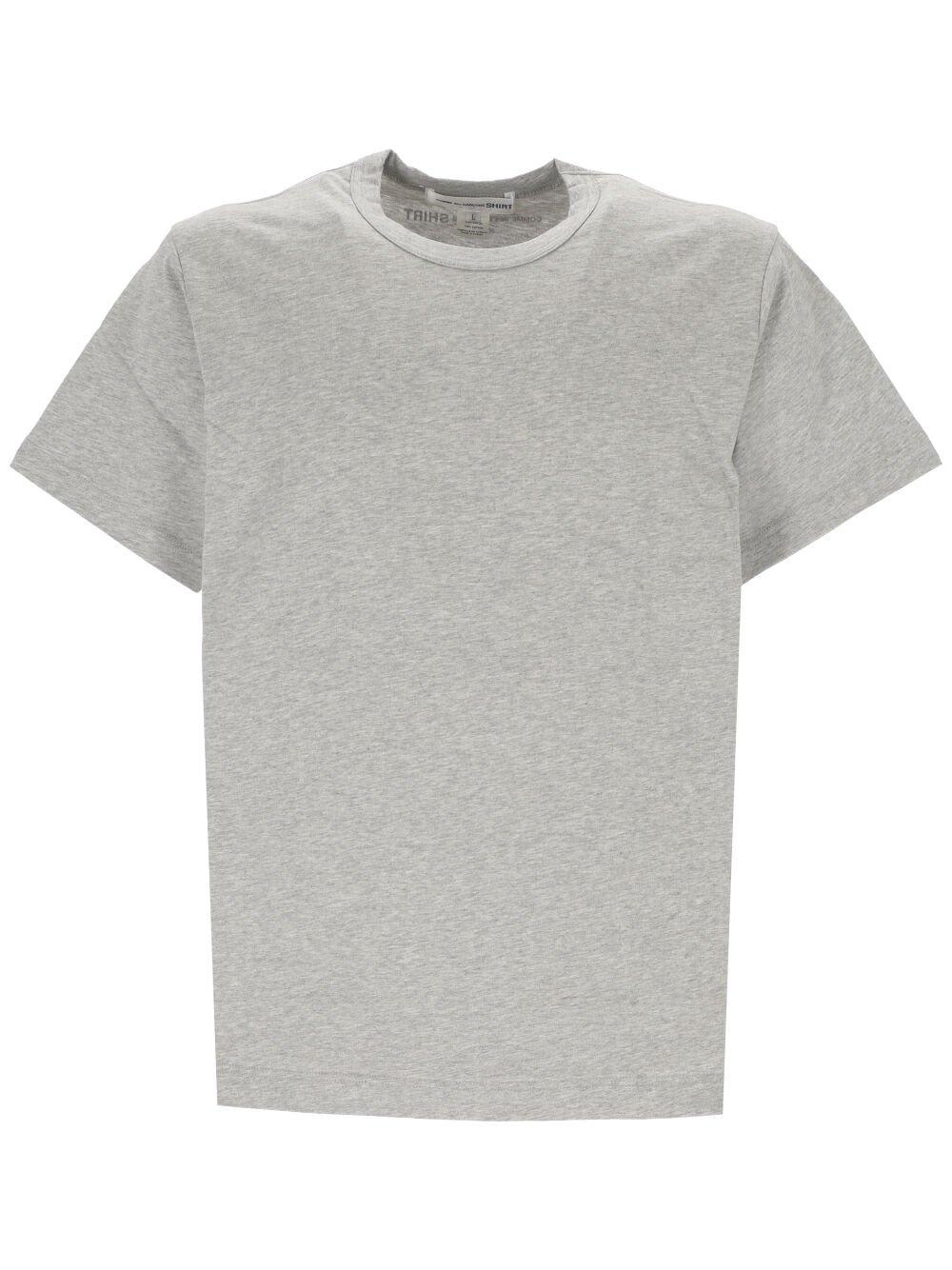 Shop Comme Des Garçons Logo Printed Crewneck T-shirt In Top Grey