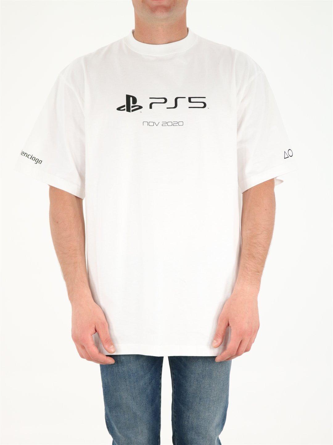 Shop Balenciaga X Sony Playstation 5 Boxy T-shirt In White