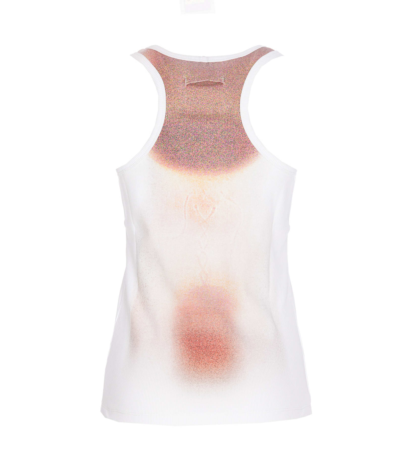 Jean Paul Gaultier Sheer Mesh Top Featuring Graphic Print