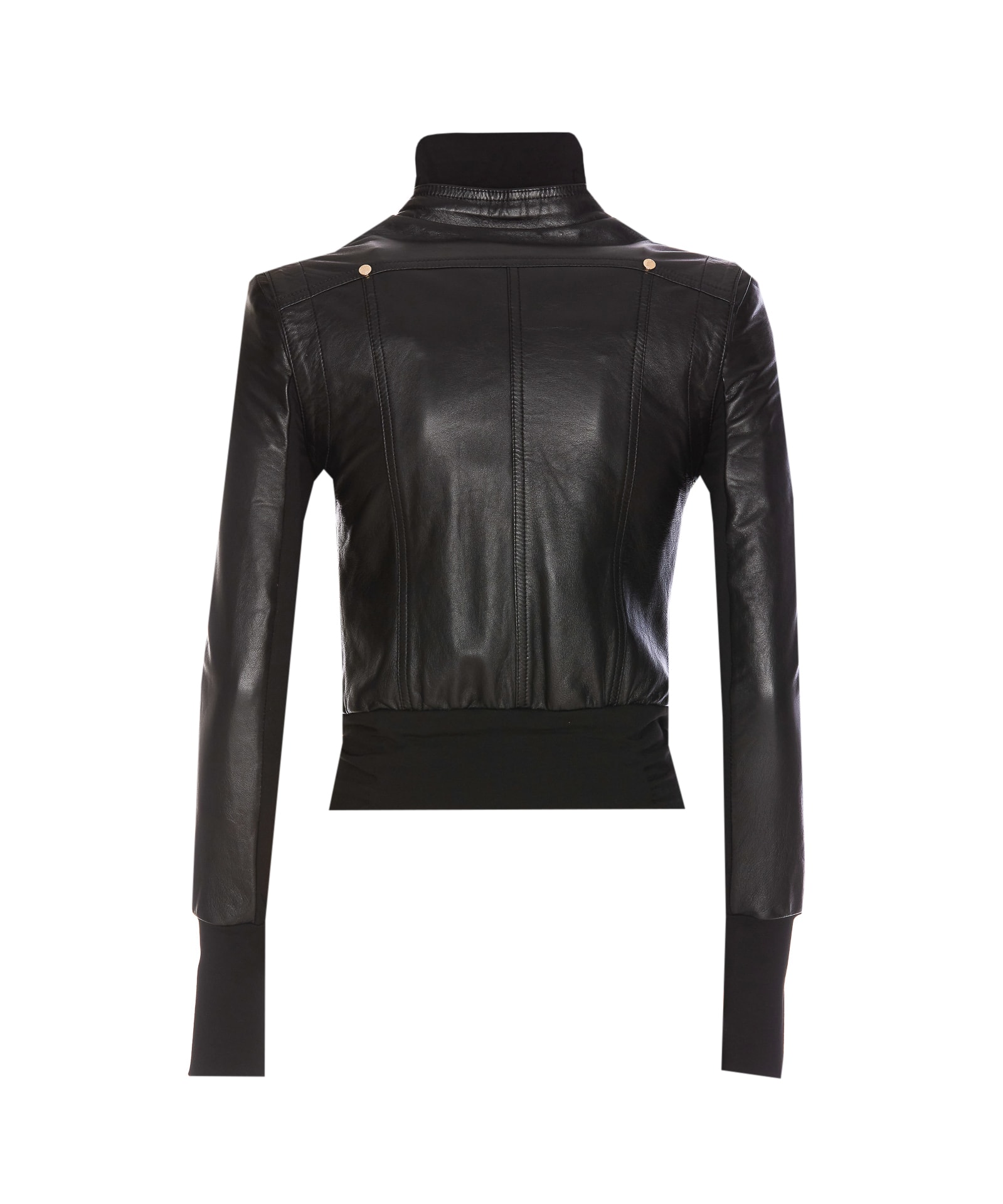 Shop Patrizia Pepe Leather Jacket In Black