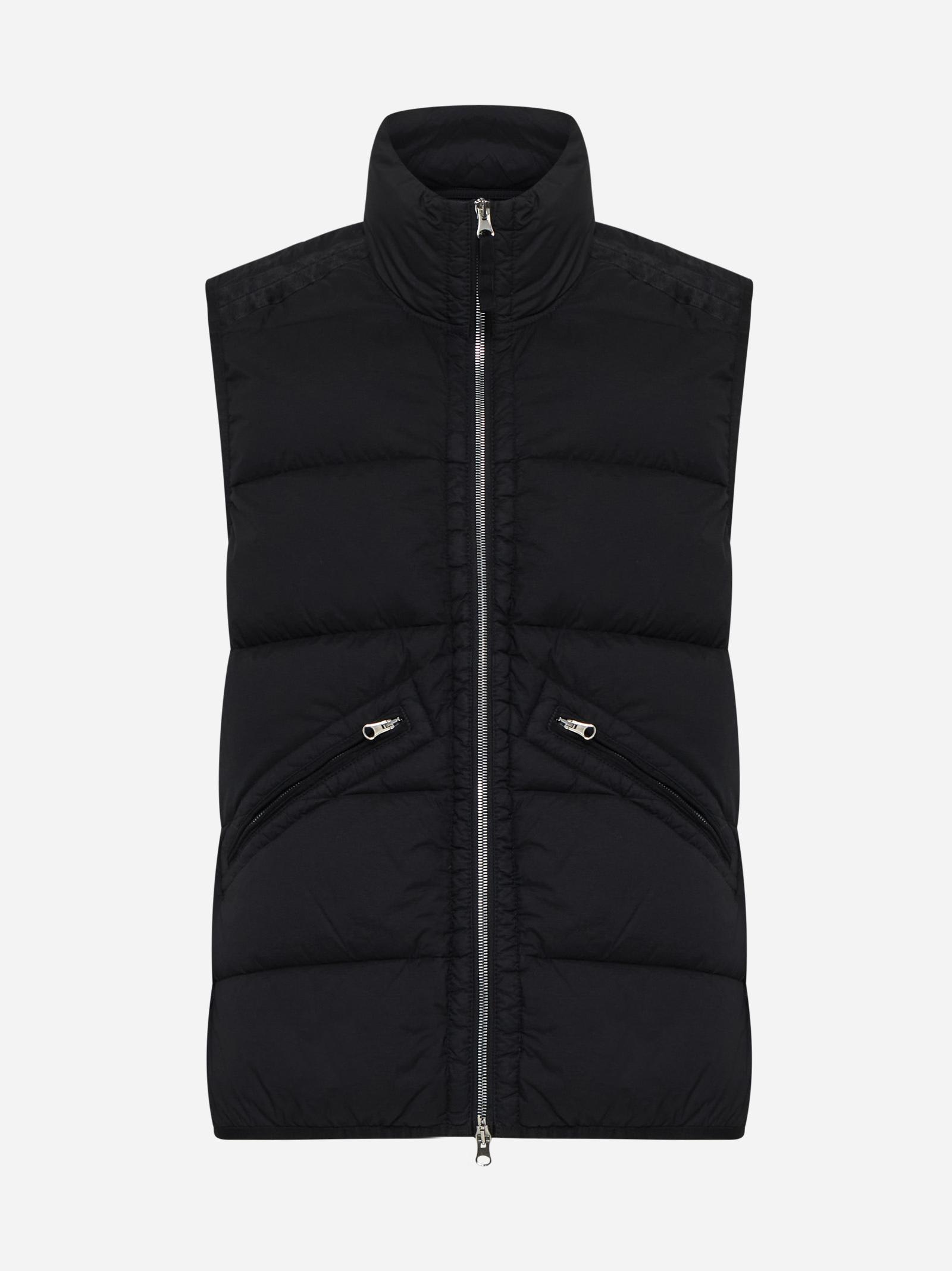 Shop Stone Island Quilted Nylon Down Vest In Black