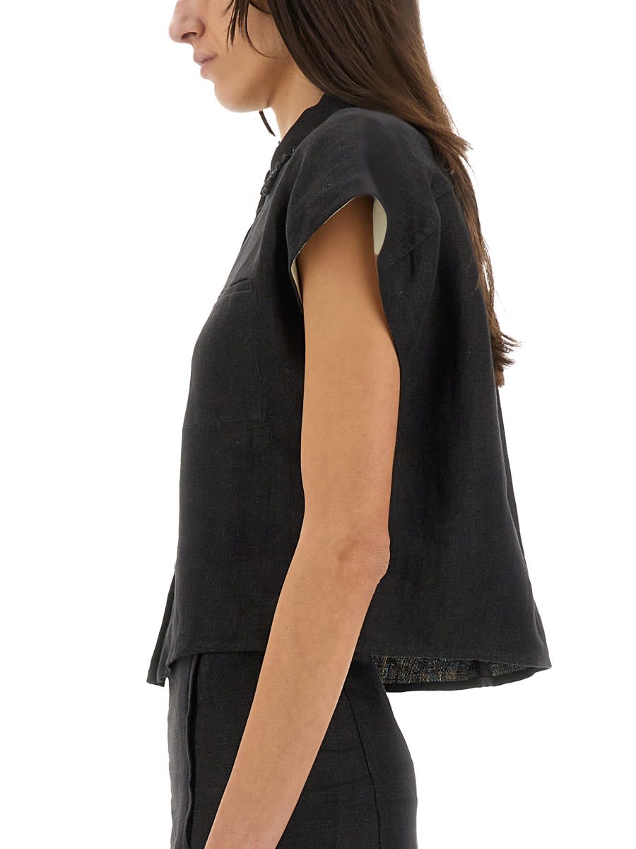 Shop Alysi Linen Shirt In Grey