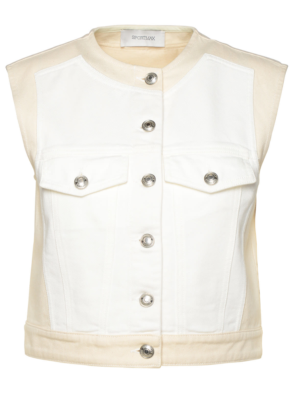 Shop Sportmax Salita White Cotton Vest