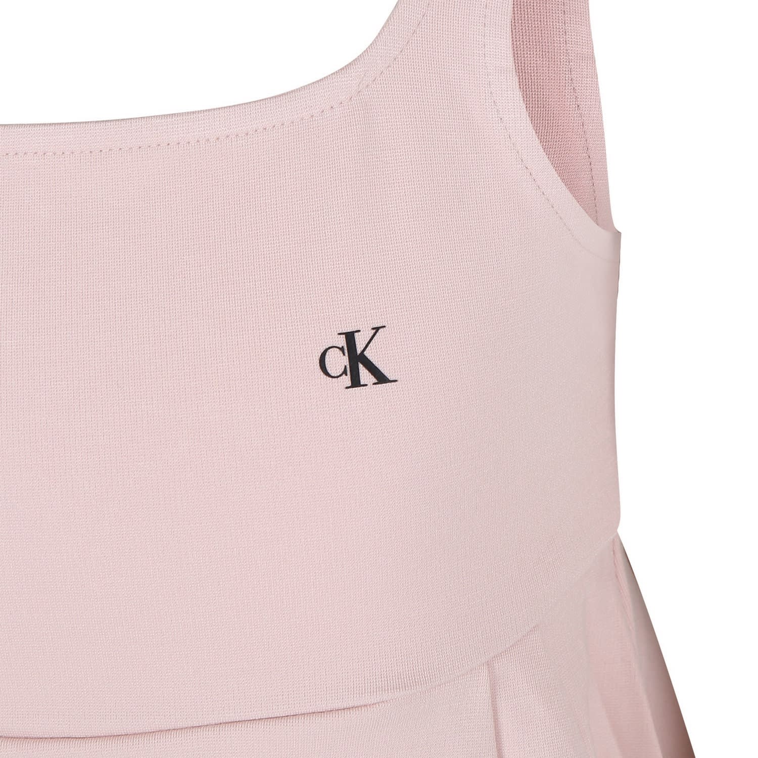 Shop Calvin Klein Pink Dress For Girl With Logo