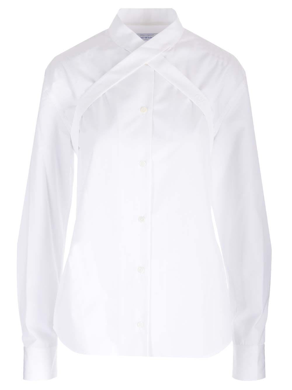 Shop Off-white Harness Collar Shirt In White