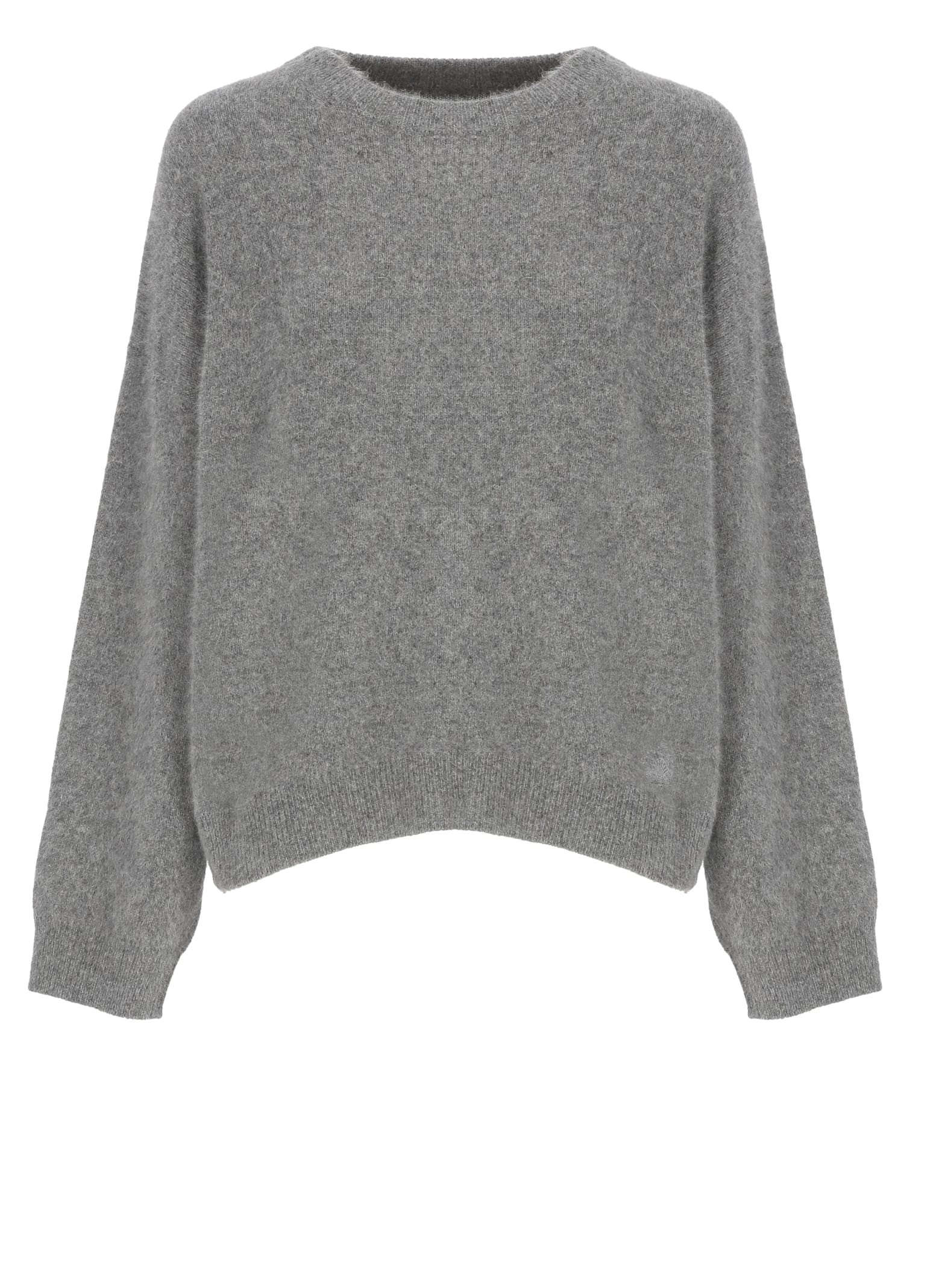 Loulou Studio Soft Virgin Wool Crew Neck Sweater In Gray