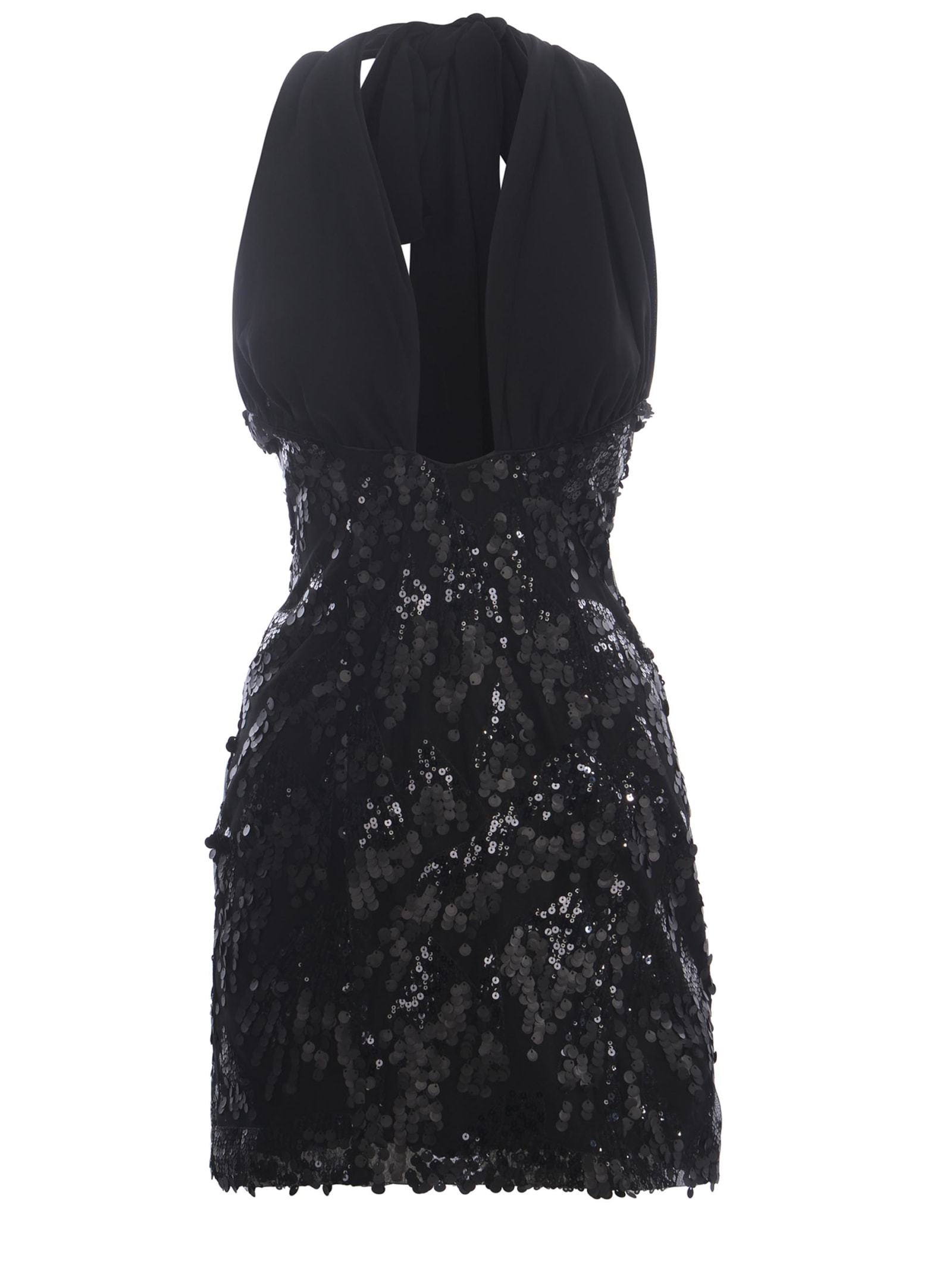 Rotate Birger Christensen Dress Rotate Made With Sequins In Nero