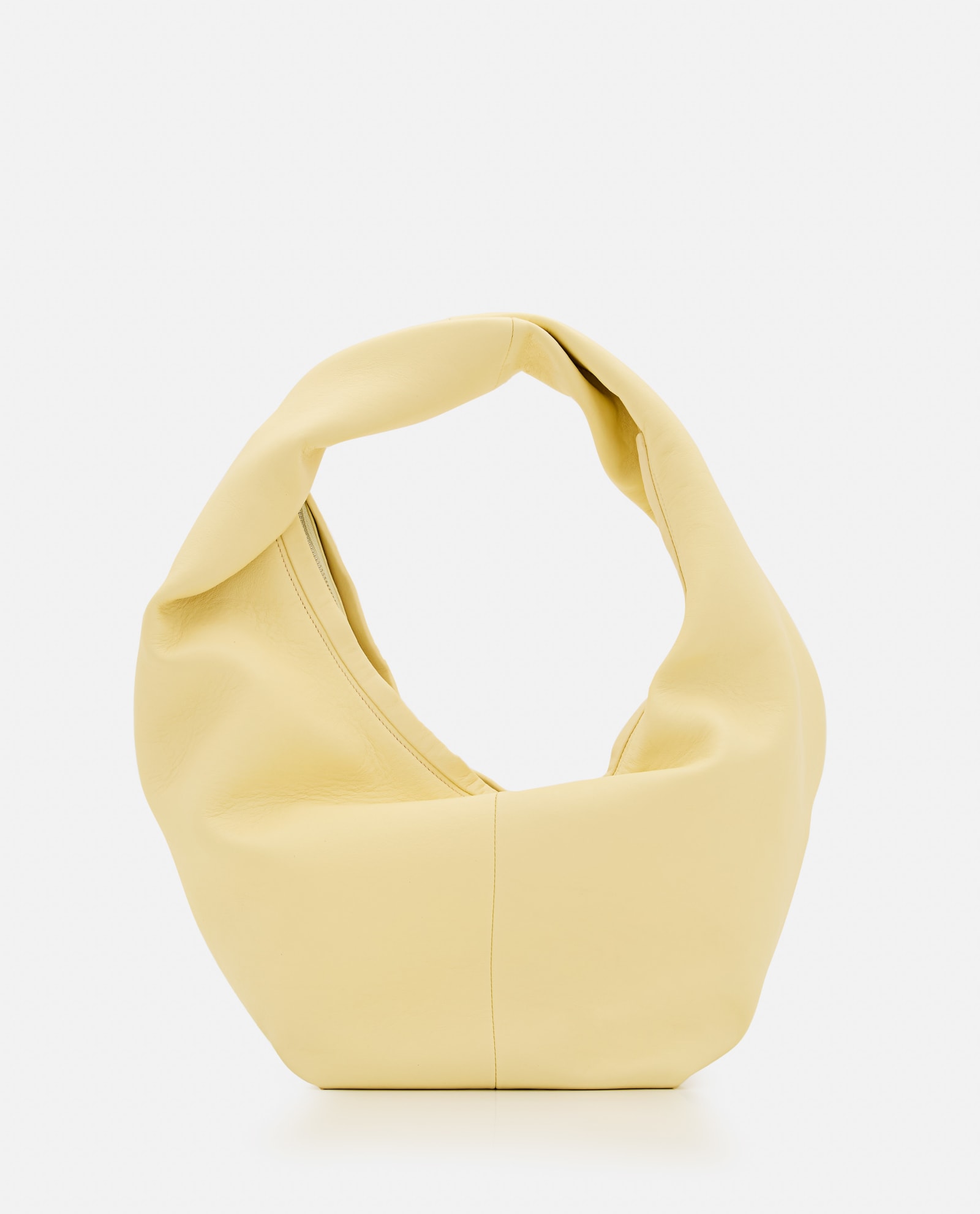 Shop Maeden Yela Leather Hobo Bag In Beige