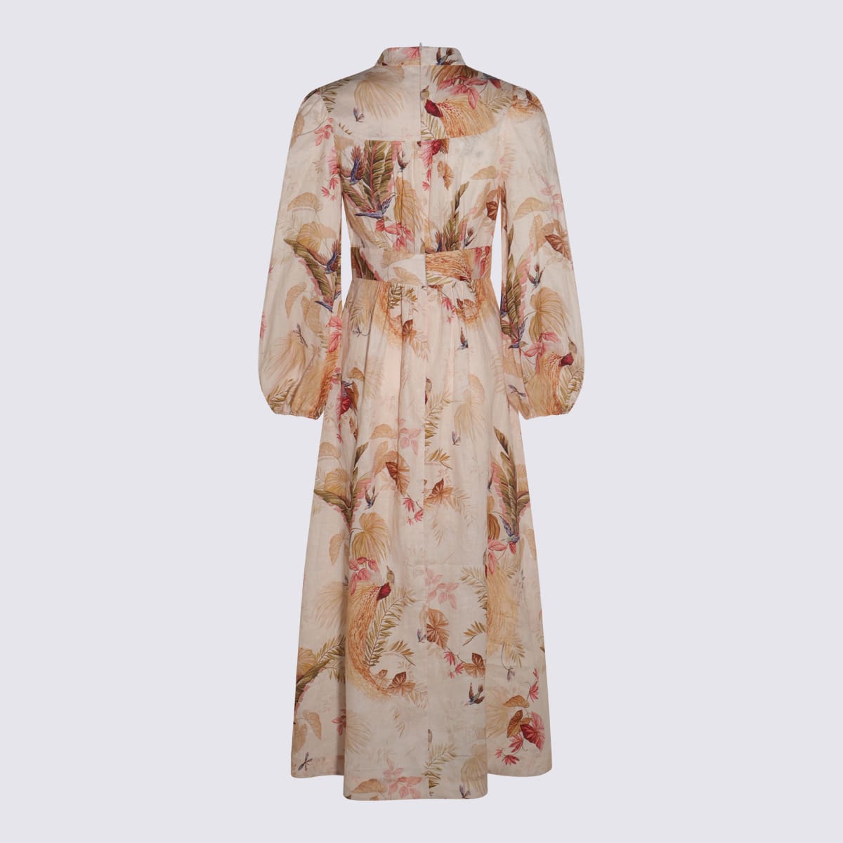 Zimmermann Ascension Plunge Printed Linen Dress In Multi
