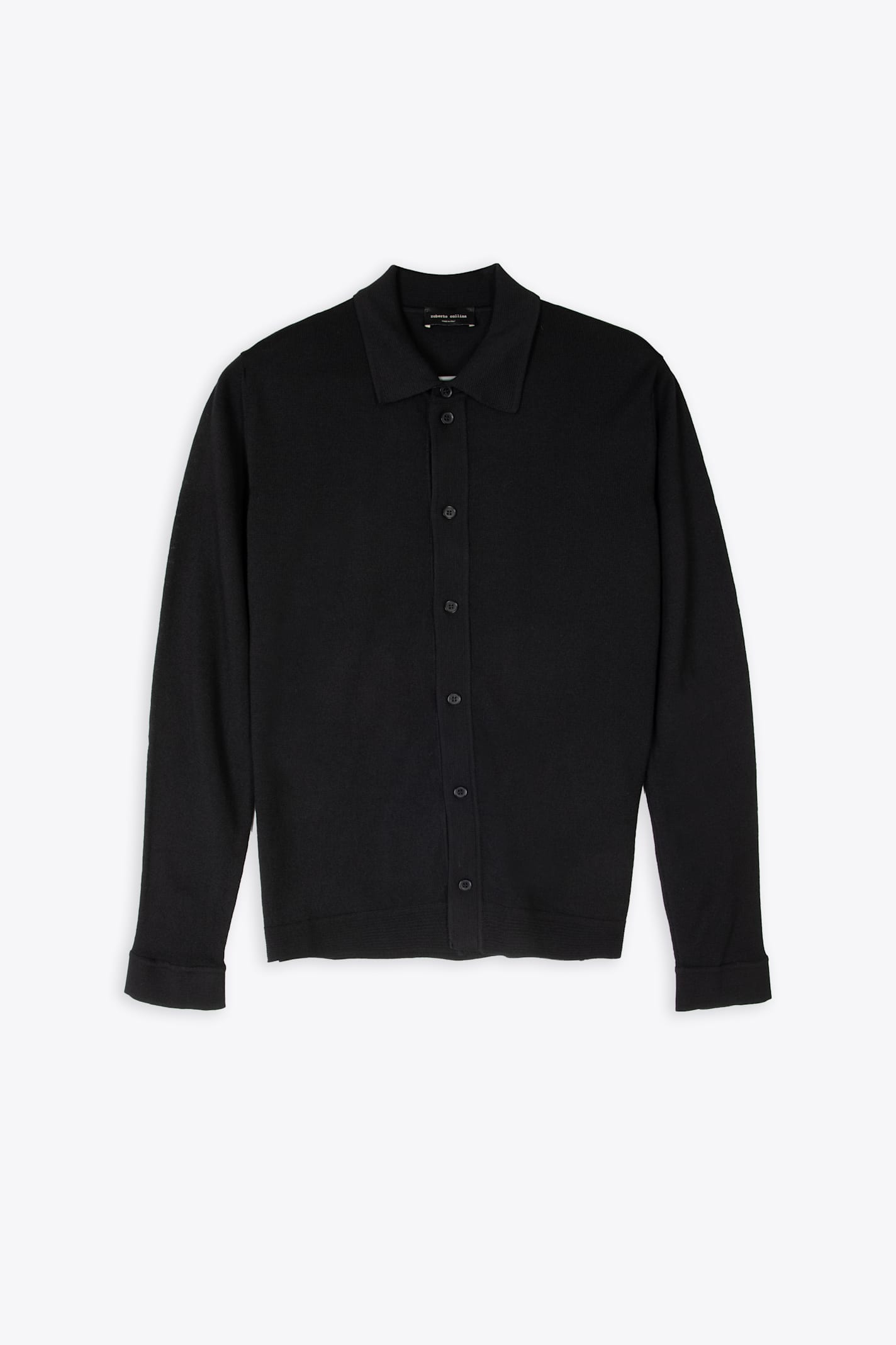 Camica Ml Black extra-fine merino wool shirt