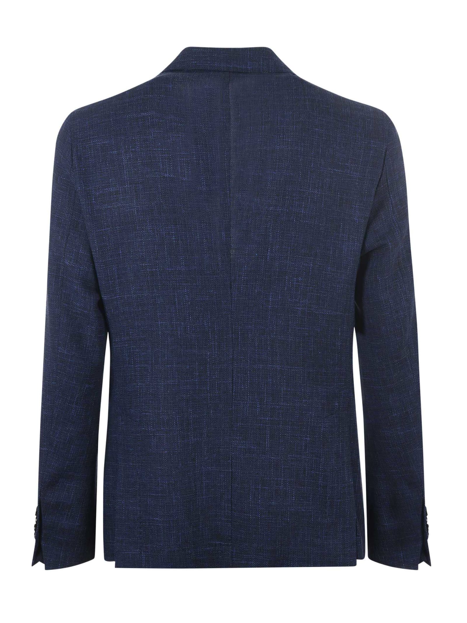 Shop Paoloni Jacket In Blu Scuro Melange