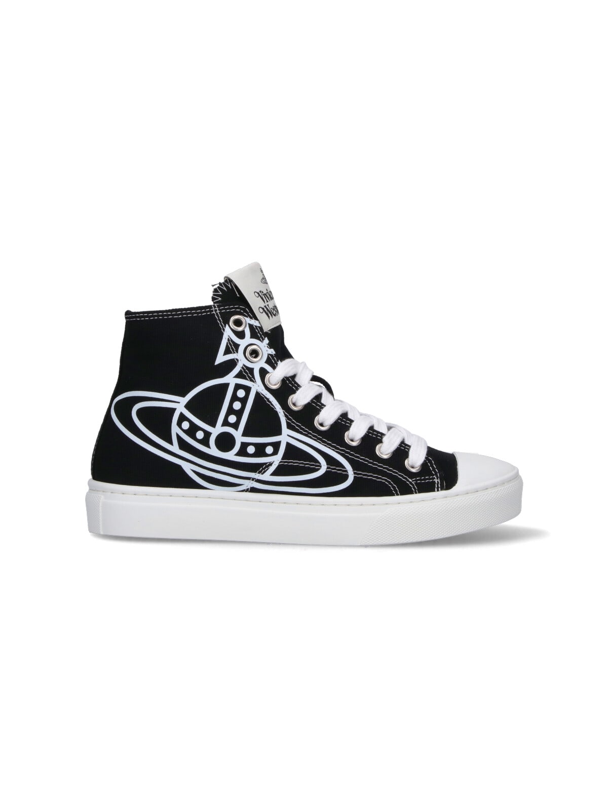 Vivienne Westwood Black Plimsoll High Top Canvas Sneakers In Black