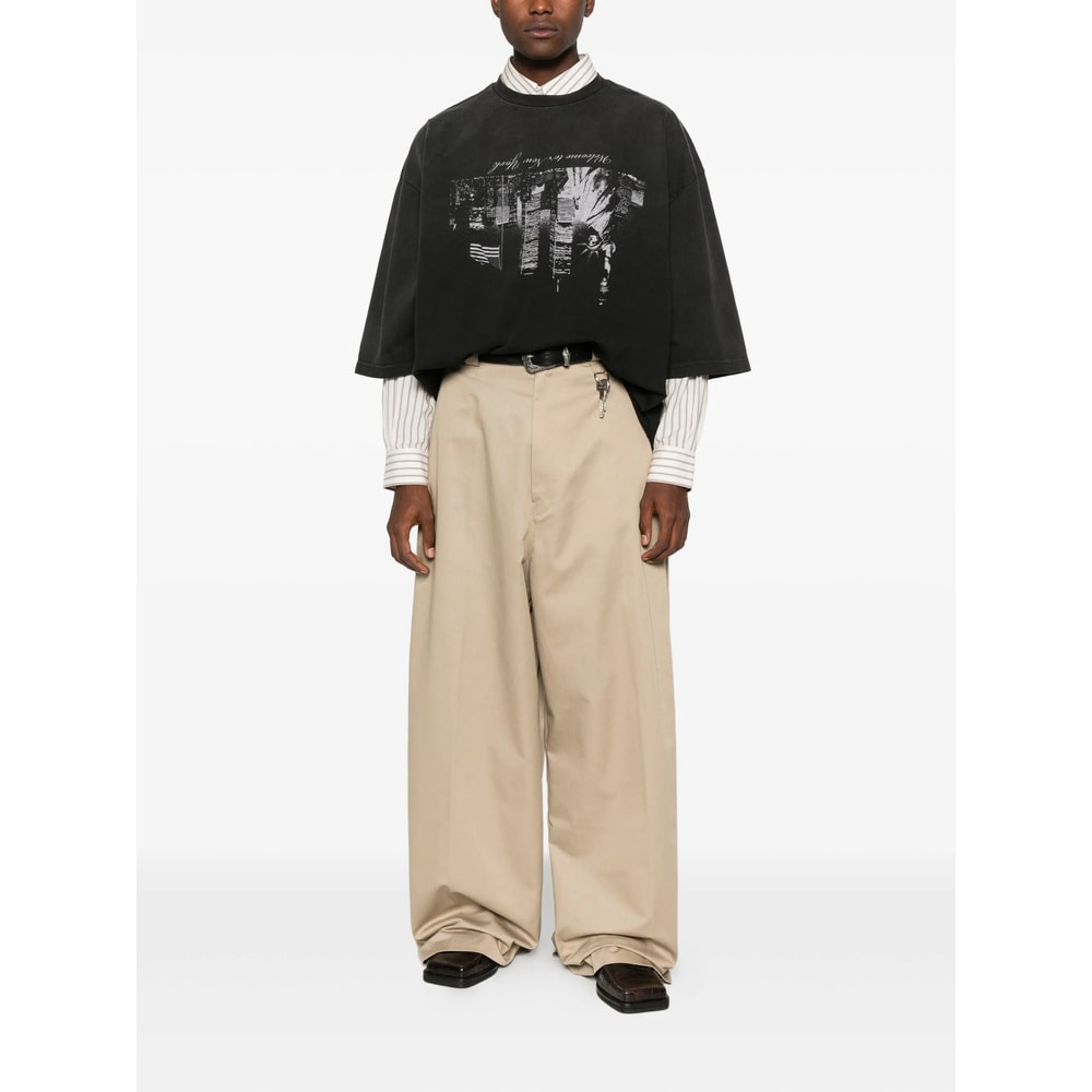 Willy Chavarria Washed Black Welcome To New York T-shirt In Black