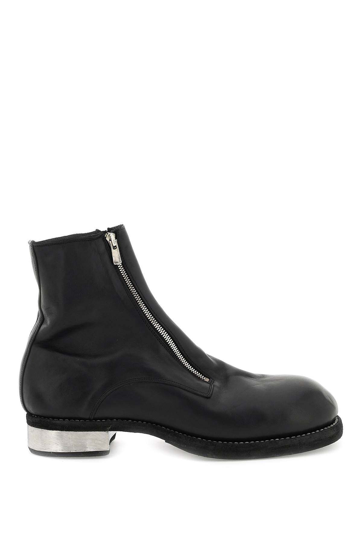 Shop Guidi Leather Double-zip Ankle Boots In Black (black)