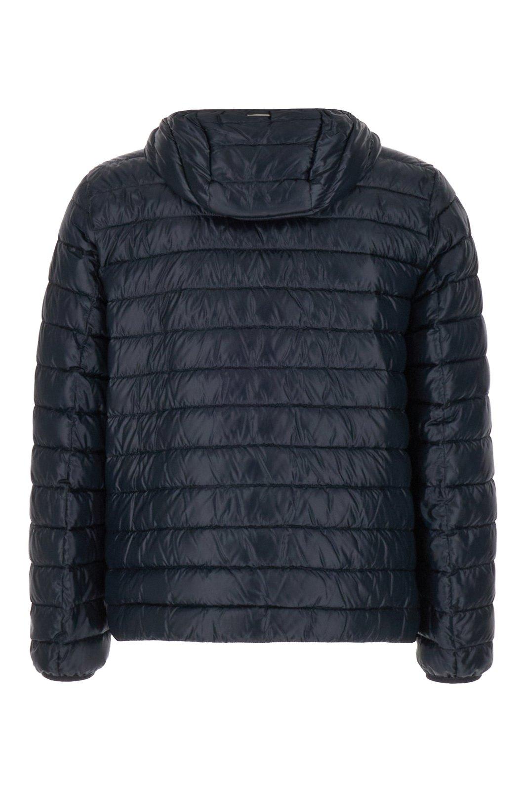 Shop Herno Plain Zipped Padded Jacket In Blue