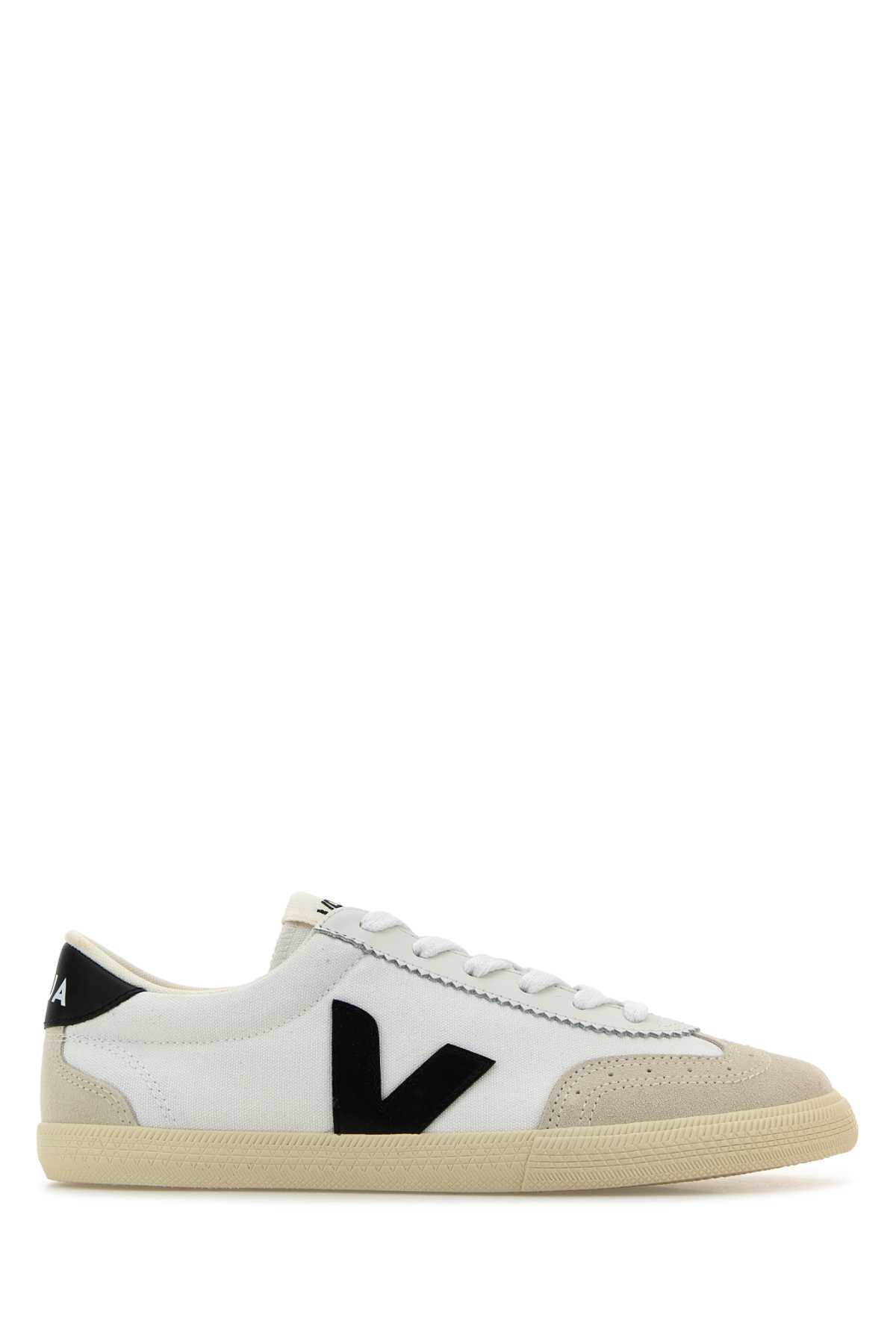 White Canvas Volley Sneakers