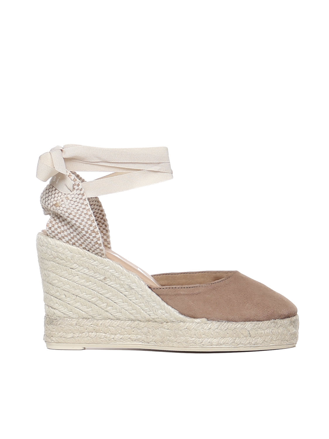 Manebi Hampton Wedge Espadrilles In Beige