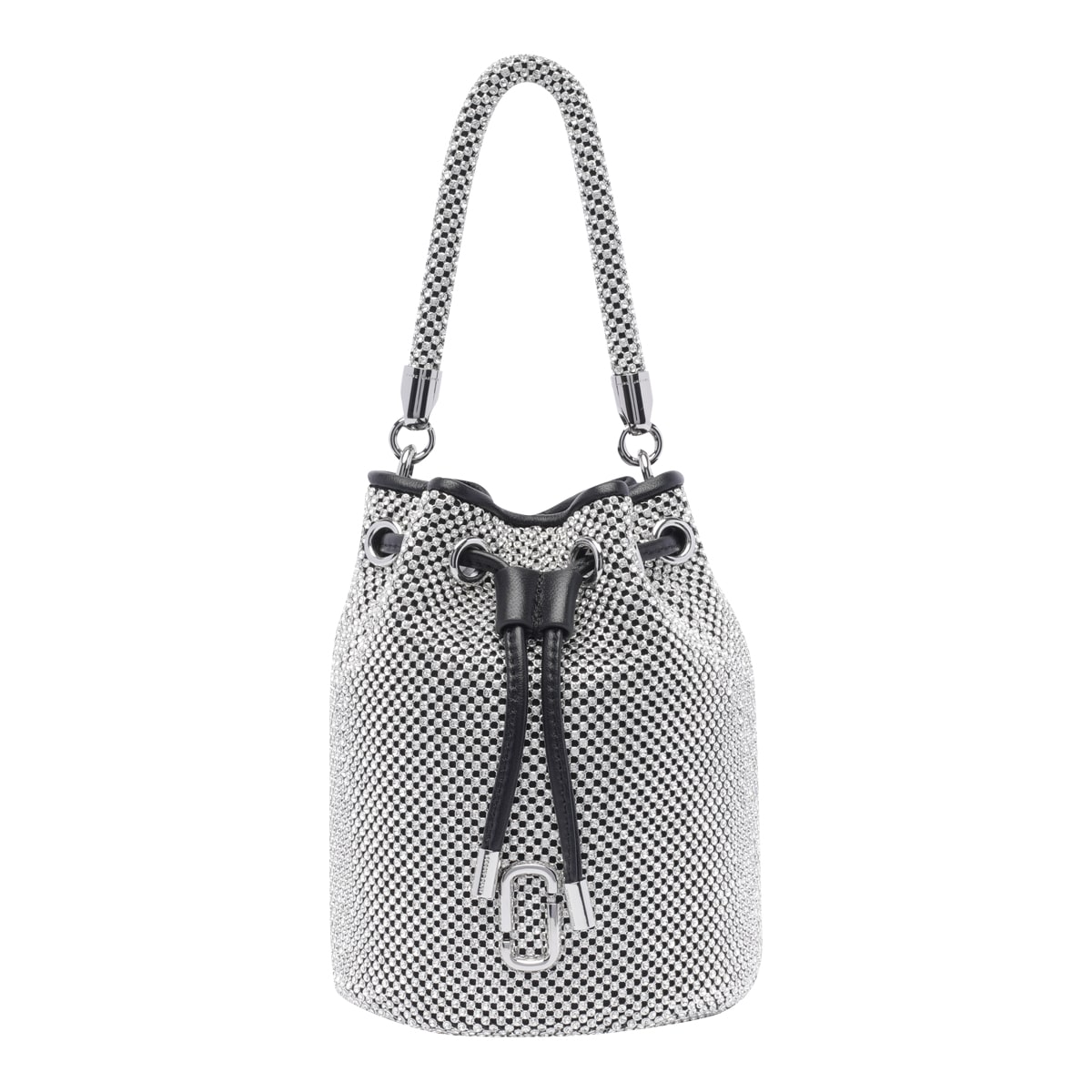 Shop Marc Jacobs The Rhinestone Mini Bucket Bag In Silver