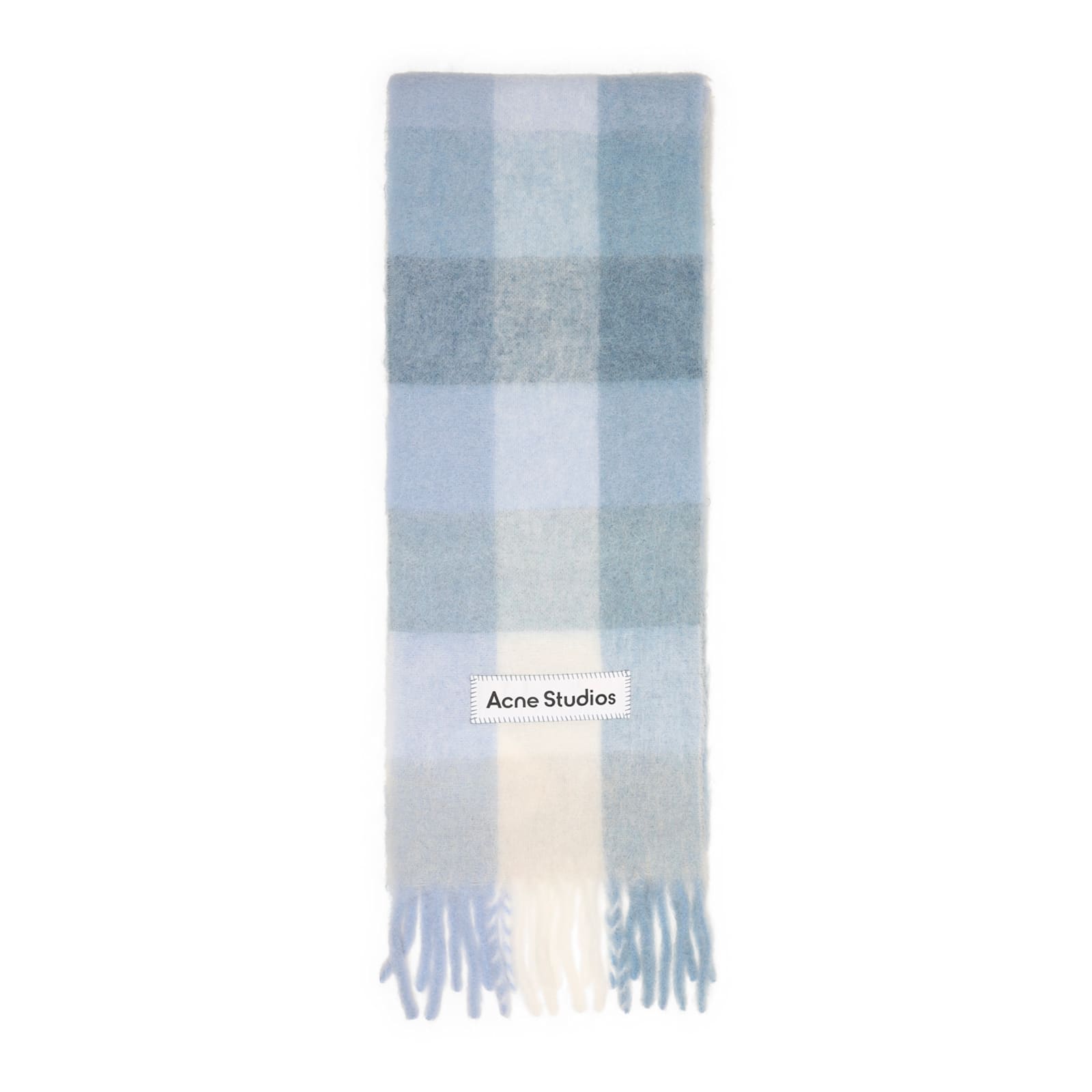 Acne Studios Alpaca Wool Blend Checkered Pattern Scarf