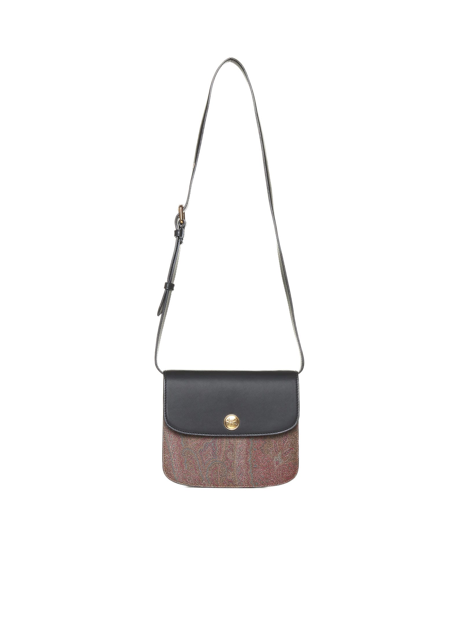 Etro Essential Canvas And Leather Small Bag In Black
