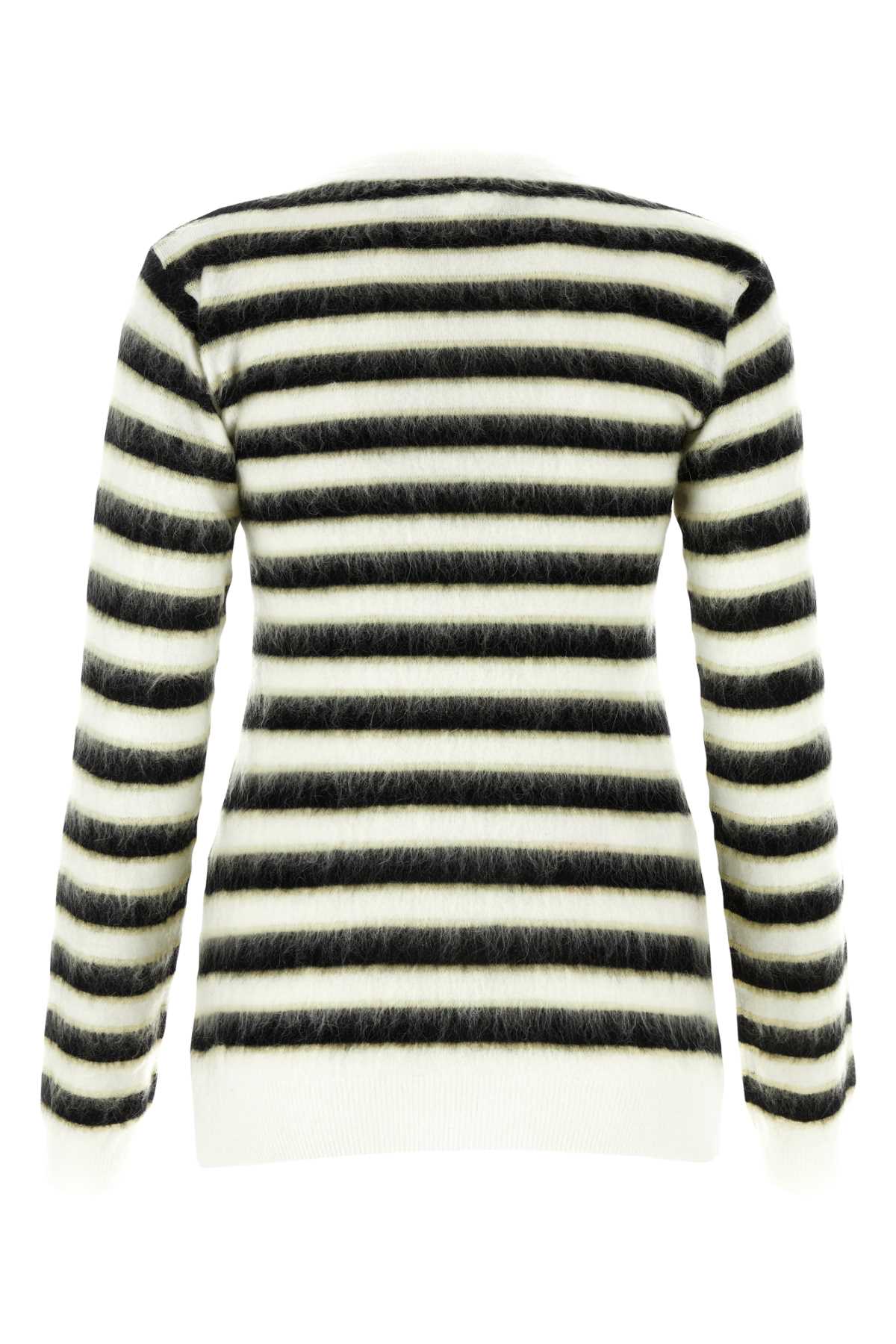 Shop Marni Embroidered Wool Sweater In Alabaster