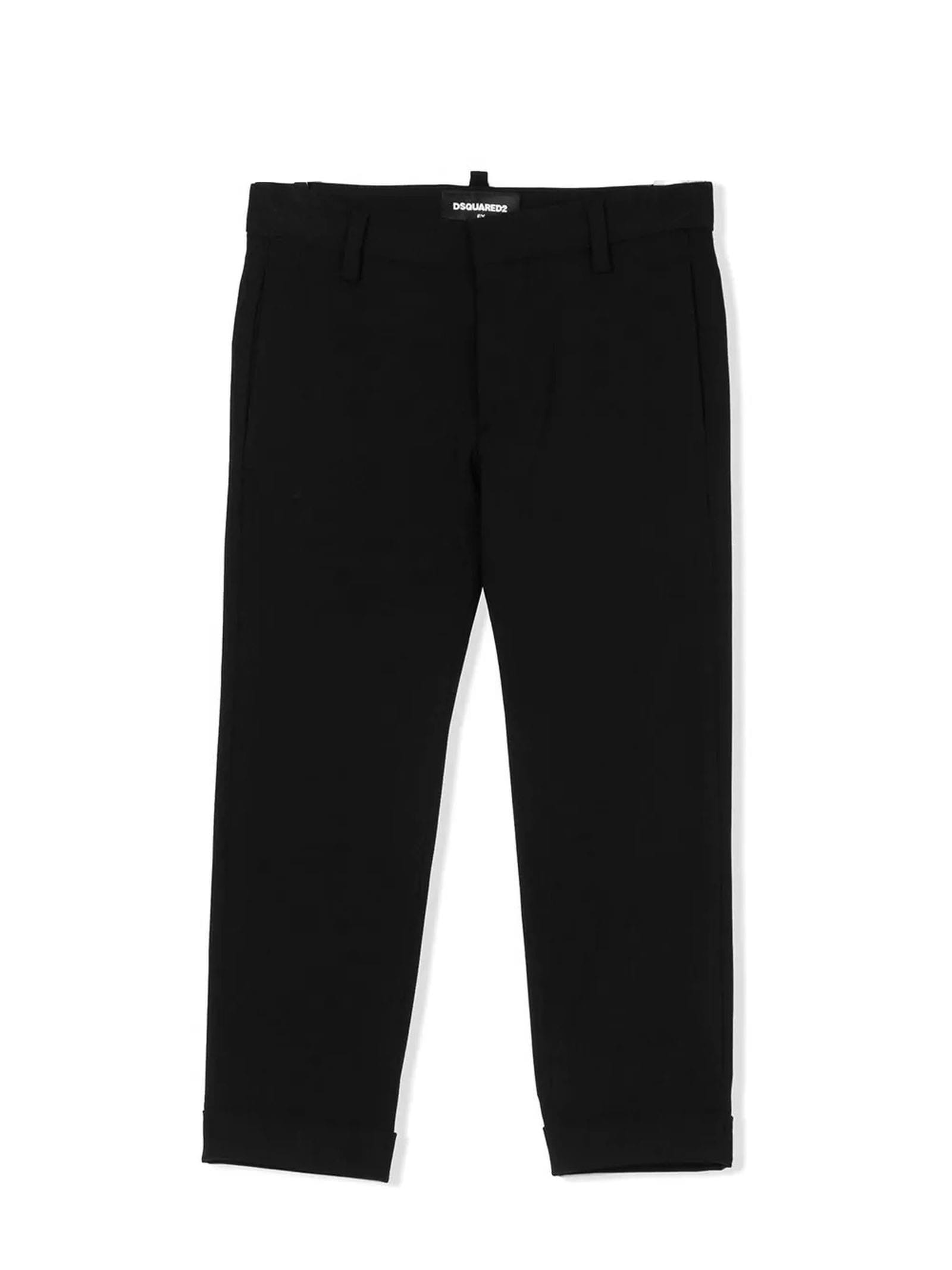 Dsquared2 Black Stretch Virgin Wool Trousers