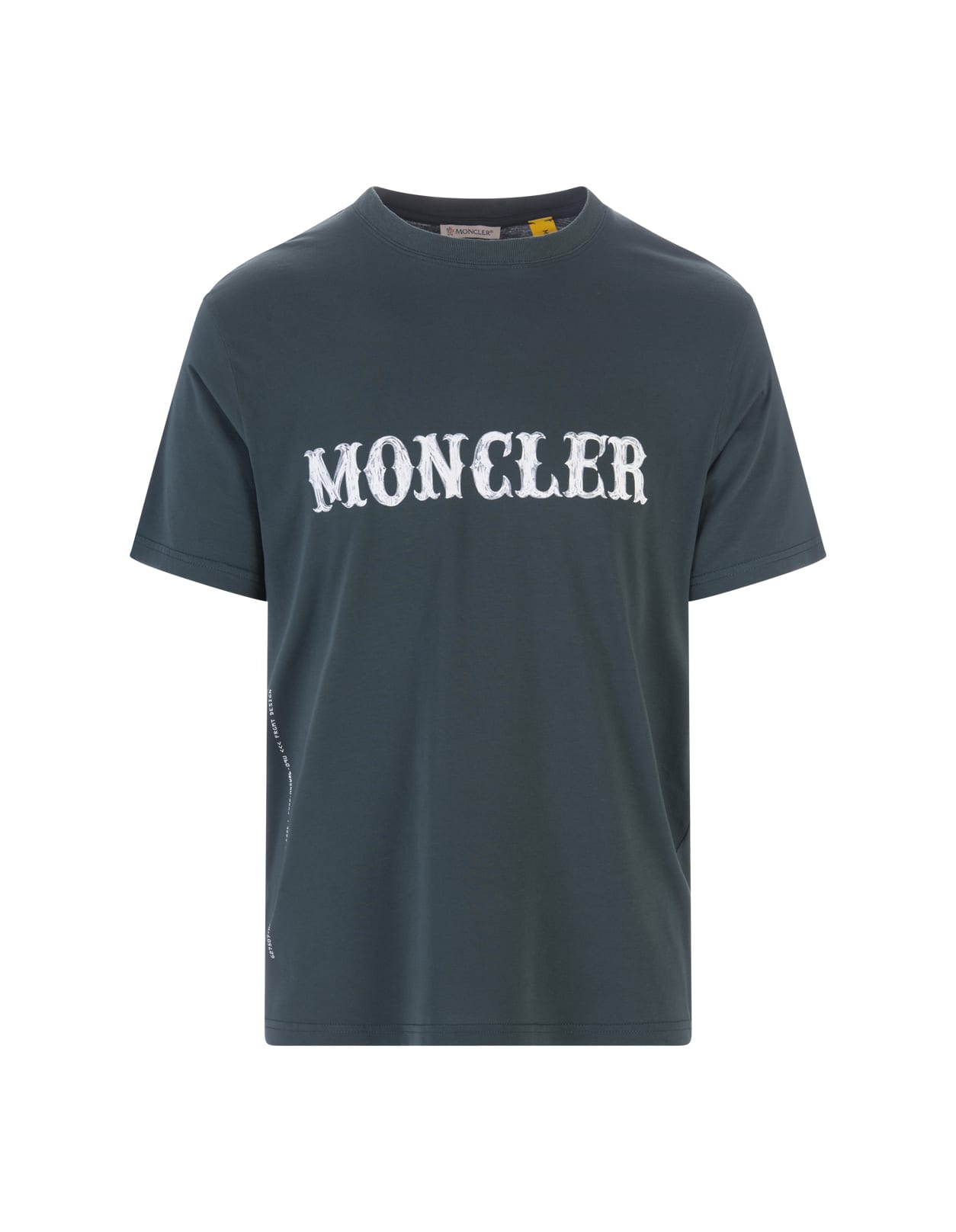 Shop Moncler Genius Man Dark Green Moncler Fragment T-shirt In Blue