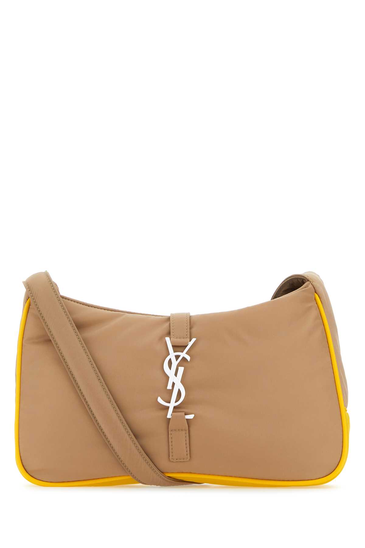 Shop Saint Laurent Cappuccino Econylâ® Le 5 Ã 7 Shoulder Bag In Multicolor