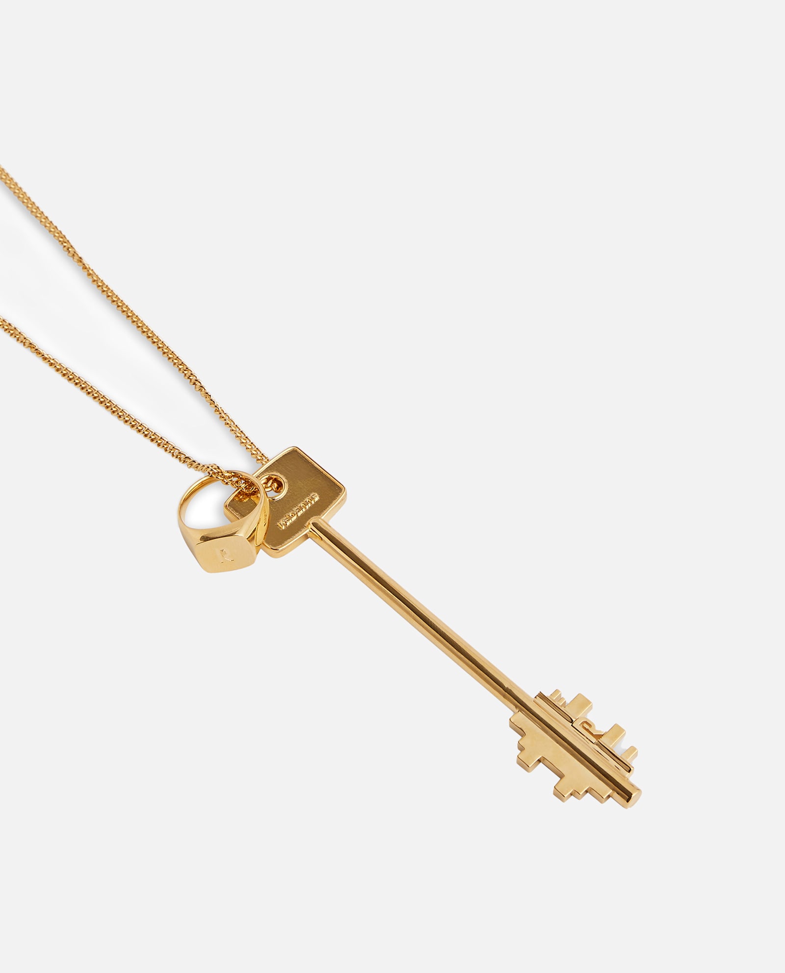 Rabanne Chain Necklace Featuring A Key Pendant In Gold
