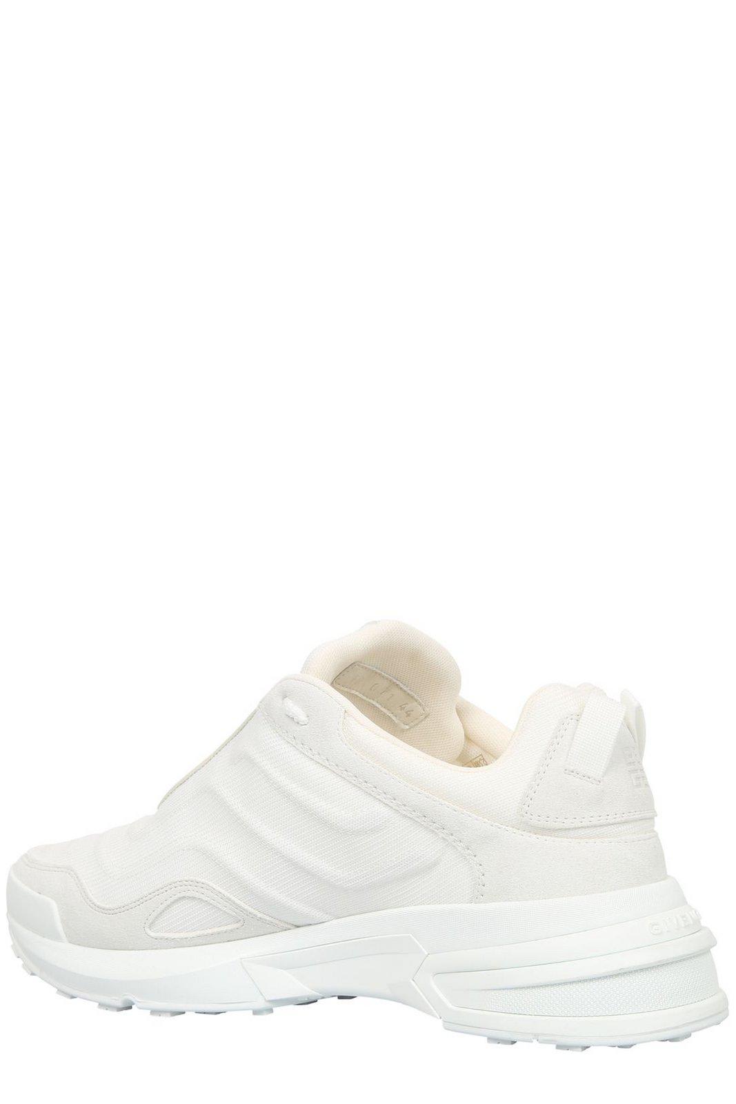 Shop Givenchy Round Toe Lace-up Sneakers In White