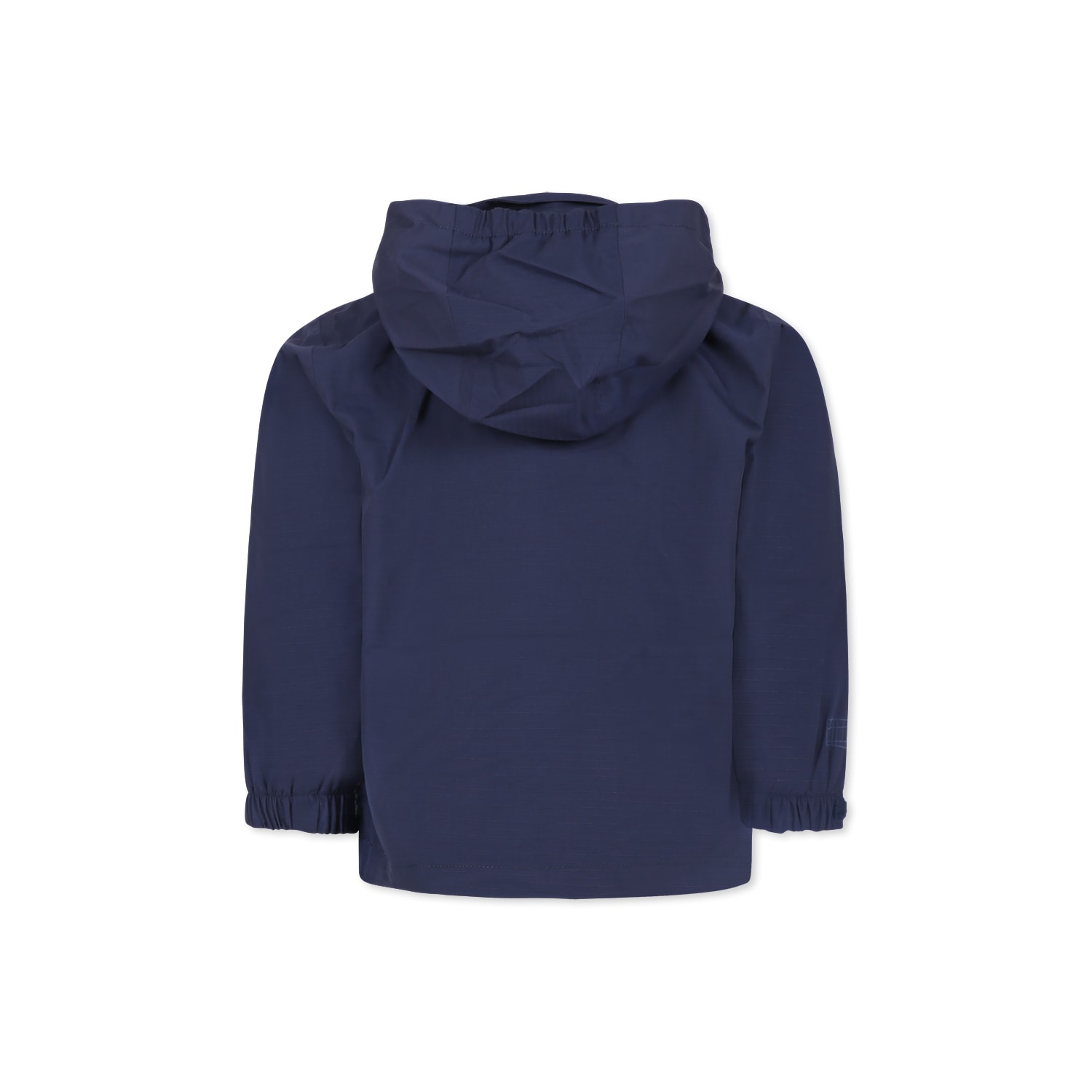 Molo Blue Windbreaker Jacket For Boy With Logo In Blue