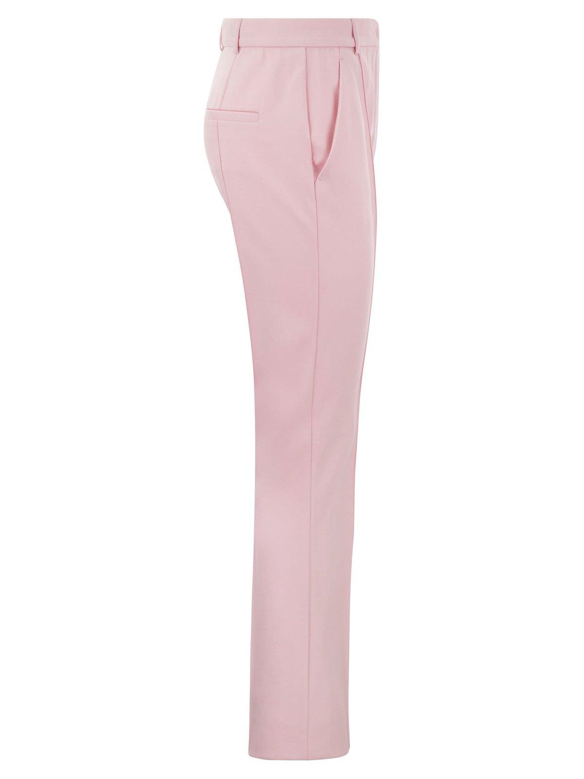 Sportmax High Waist Straight Leg Trousers In Pink
