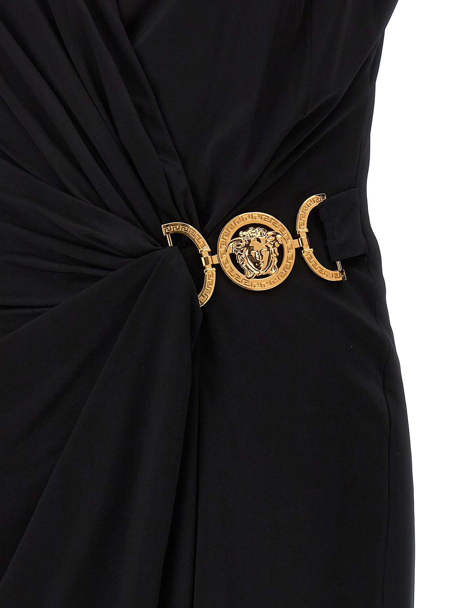 Shop Versace Medusa 95 Midi Dress In Black