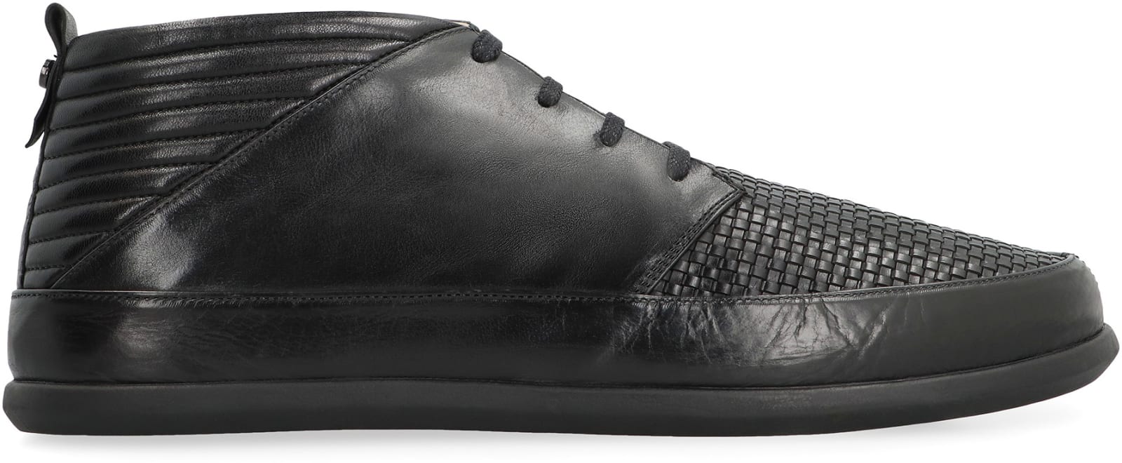 Volta Leather Mid-top Sneakers In Black