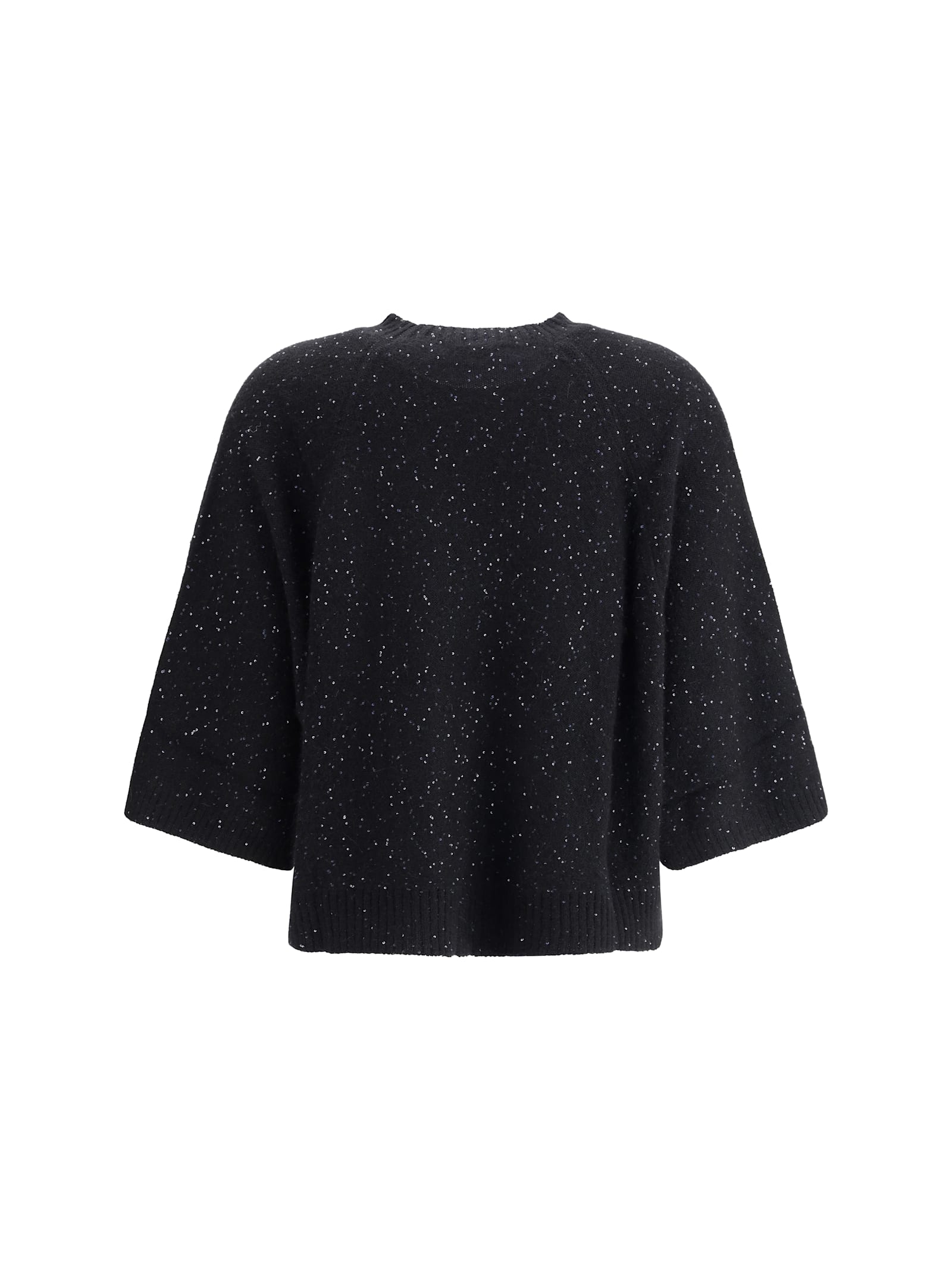 Fabiana Filippi Sequin-embellishment Ribbed Sweater In Blue
