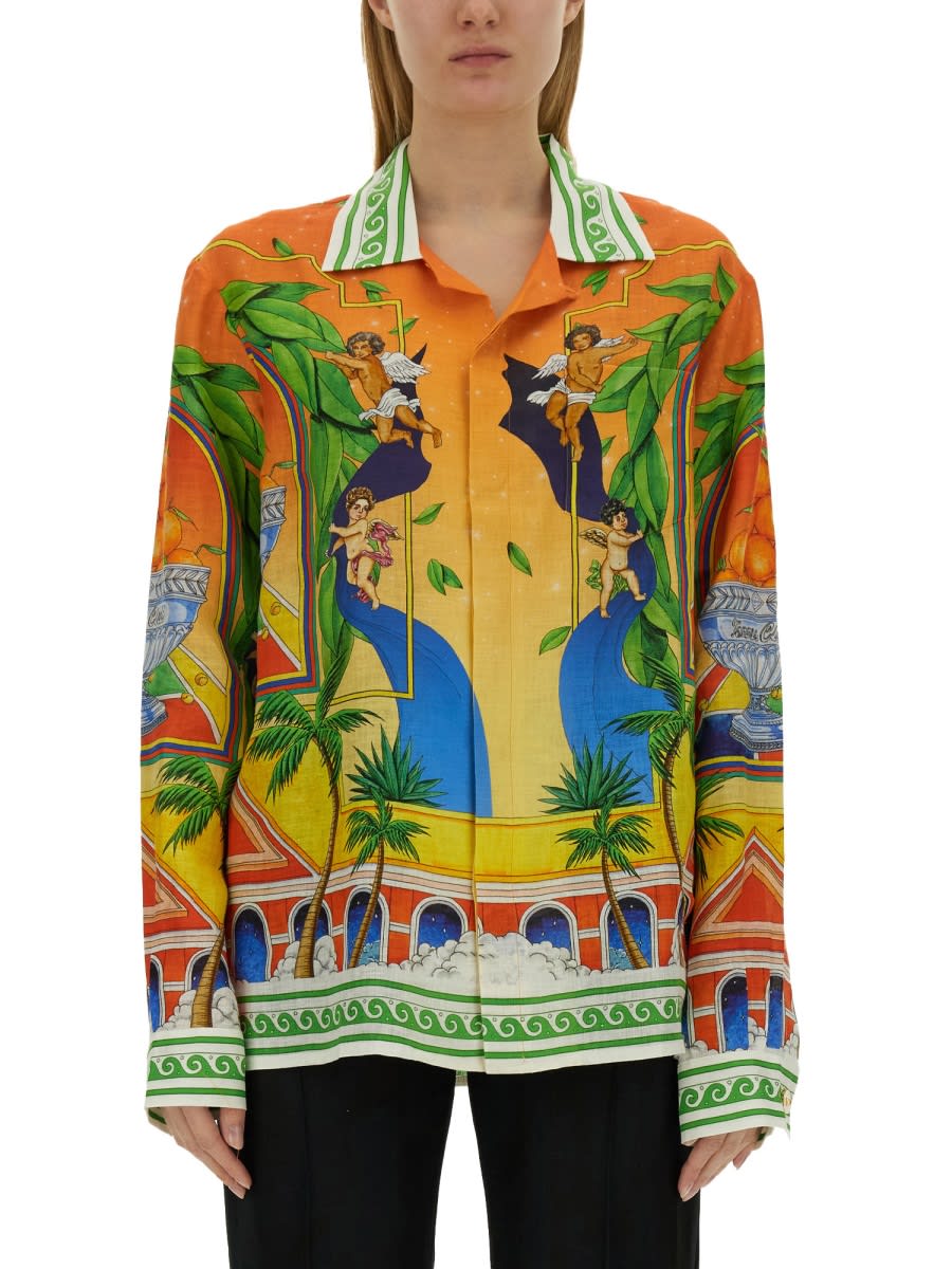 Shop Casablanca Printed Shirt In Multicolour