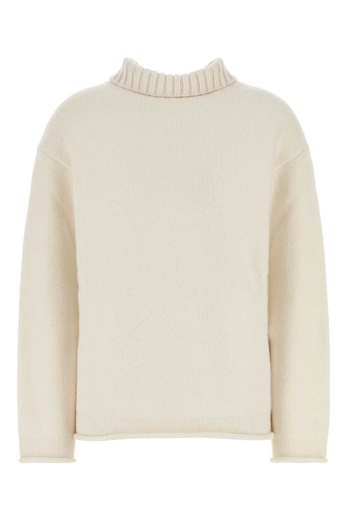 Shop Bottega Veneta White Cashmere Sweater In Chalk