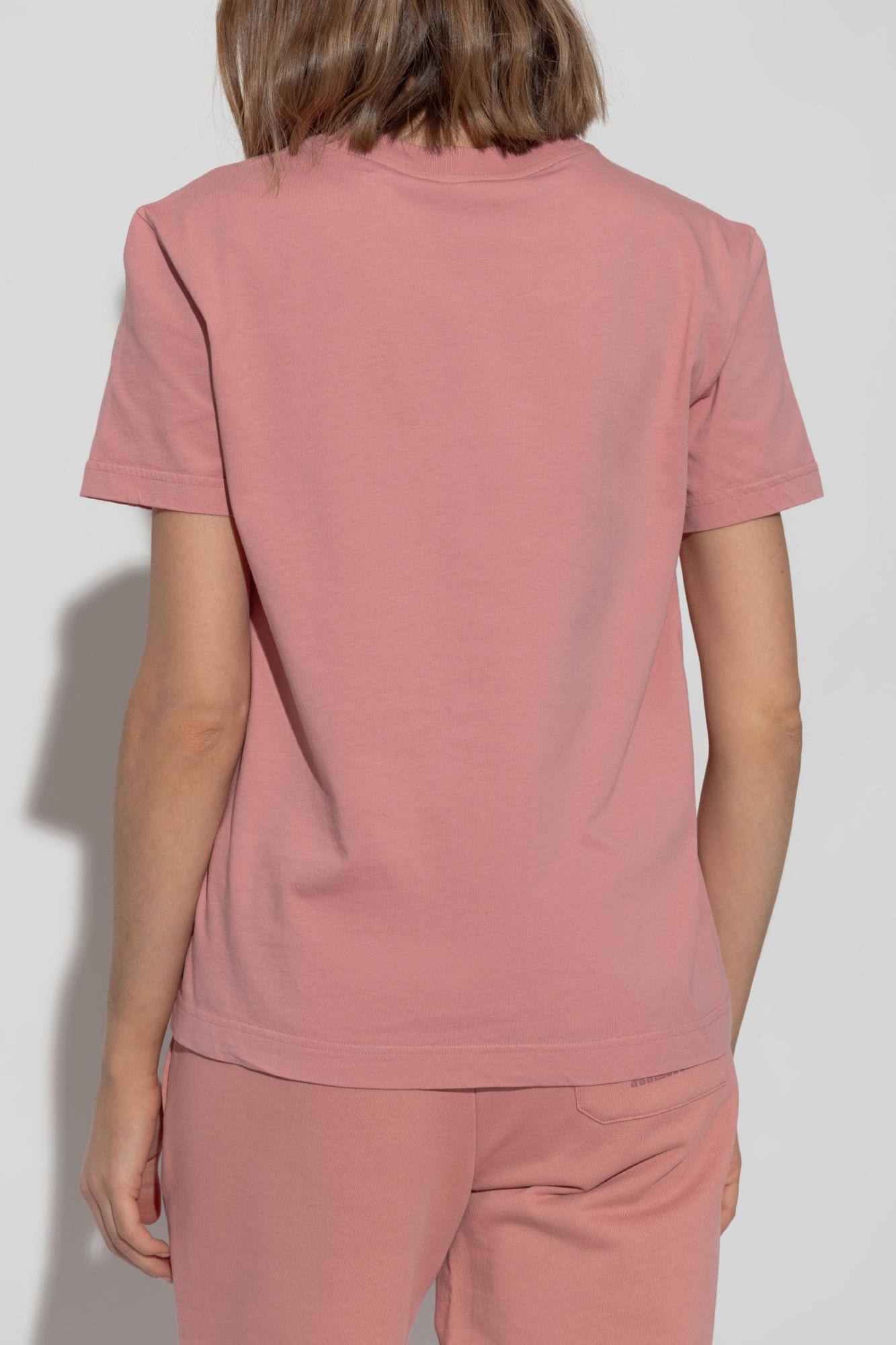 Dolce & Gabbana T-shirt With Logo In Rosa Polvere Chiaro