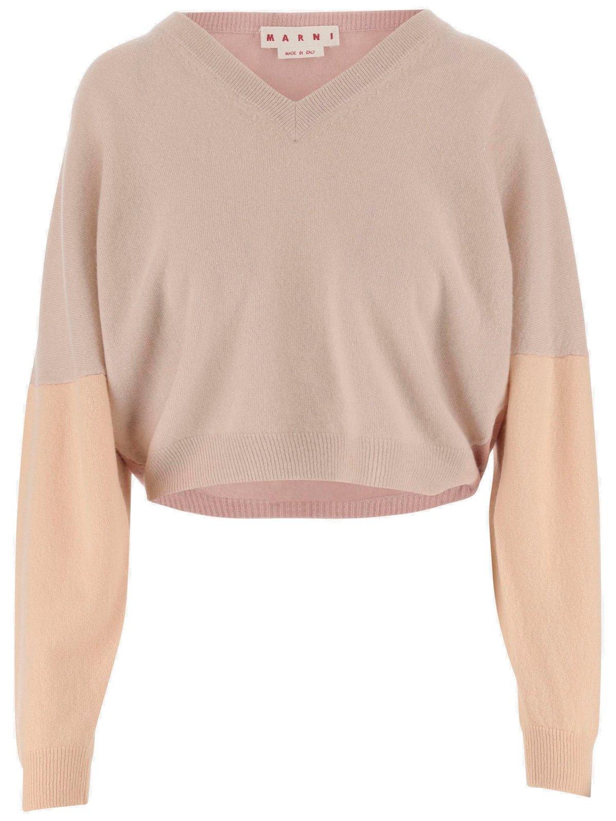 Shop Marni Color-block V-neck Jumper