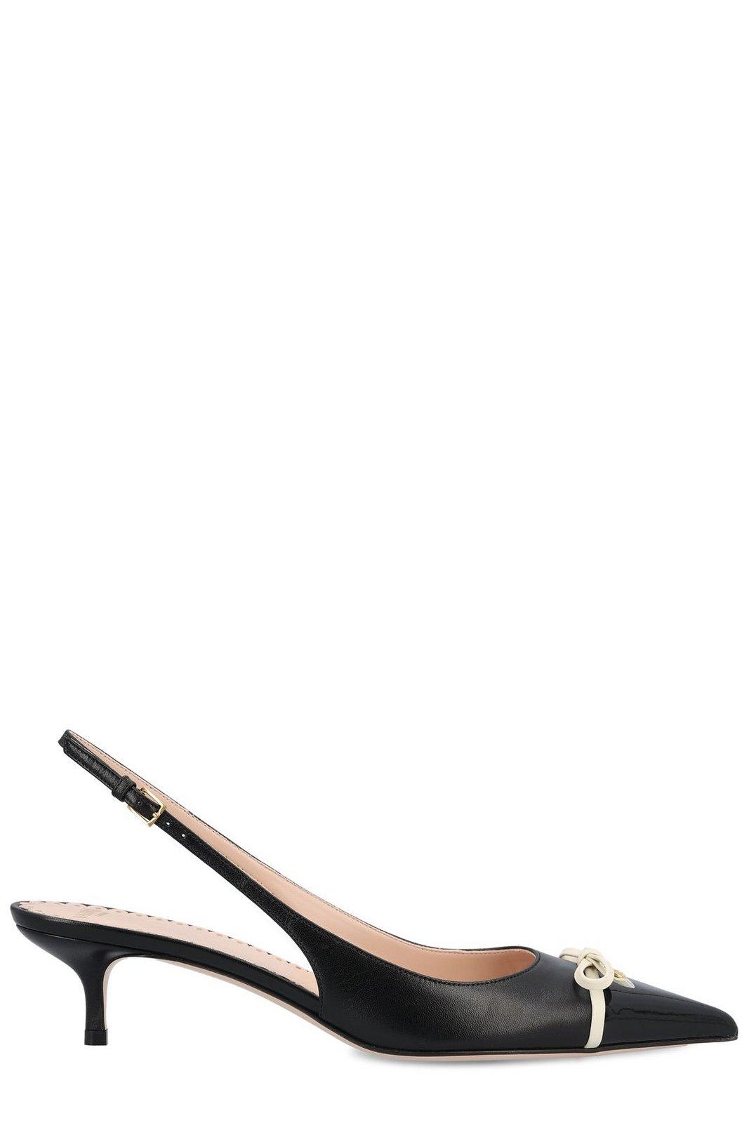 Bow Detailed Slingback Pumps