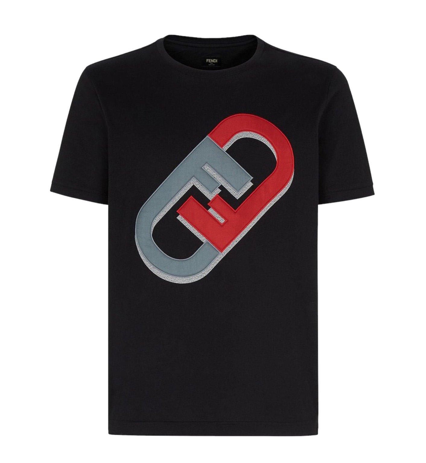 Fendi Graphic Logo Lock Printed T-shirt