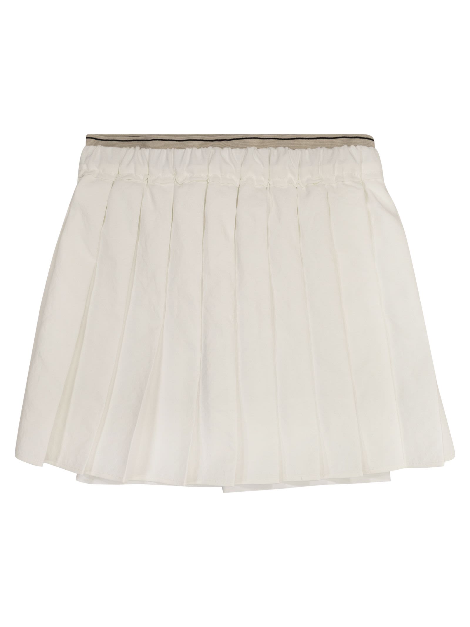 Shop Brunello Cucinelli Technical Fabric Skirt In White