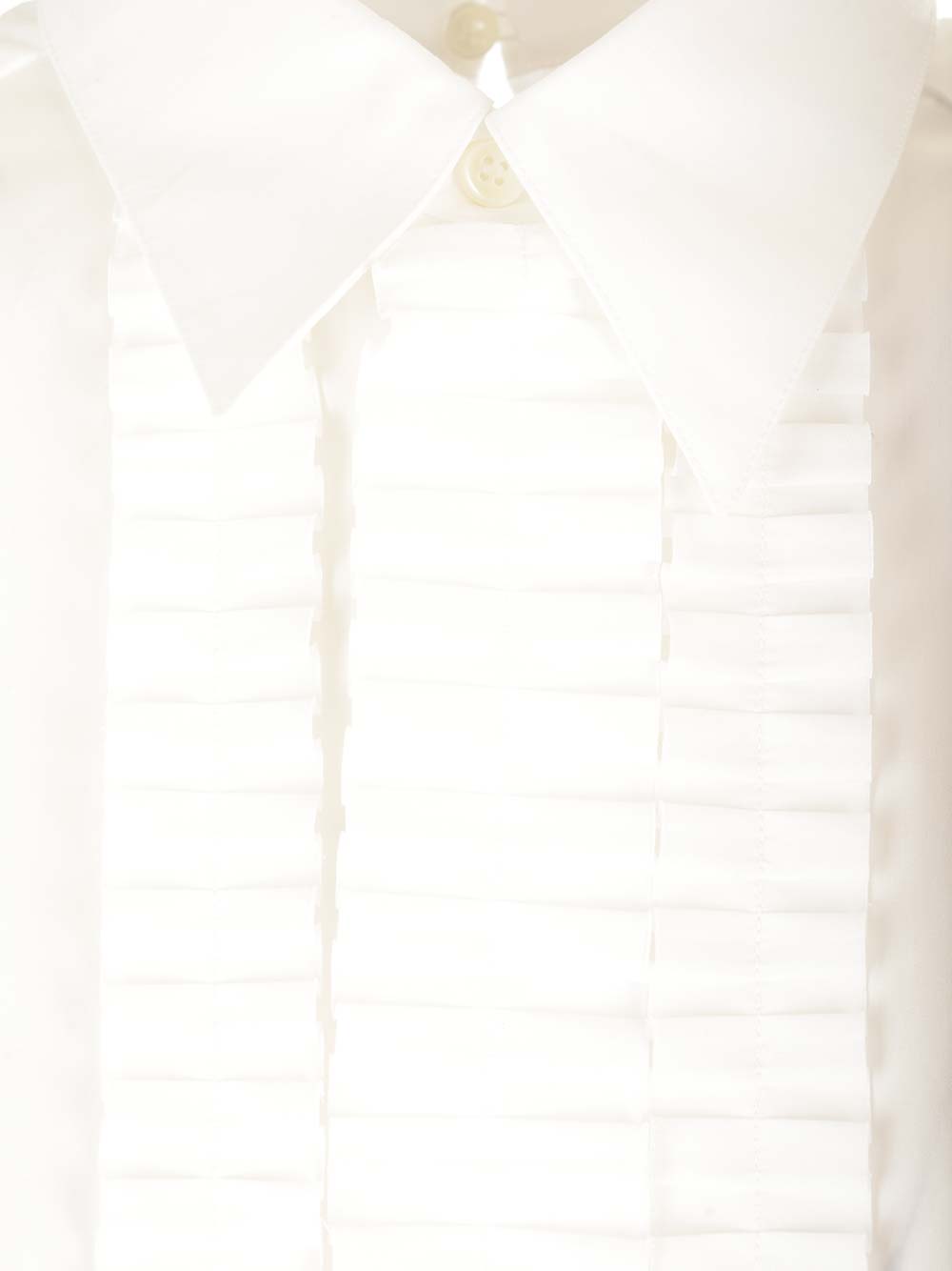 Shop Marni Long Sleeve Shirt W/ Front Pleated Detail In White