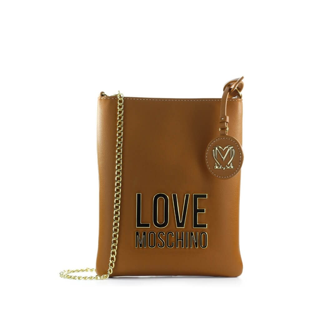 Love Moschino Bonded Light Brown Gold Crossbody Bag