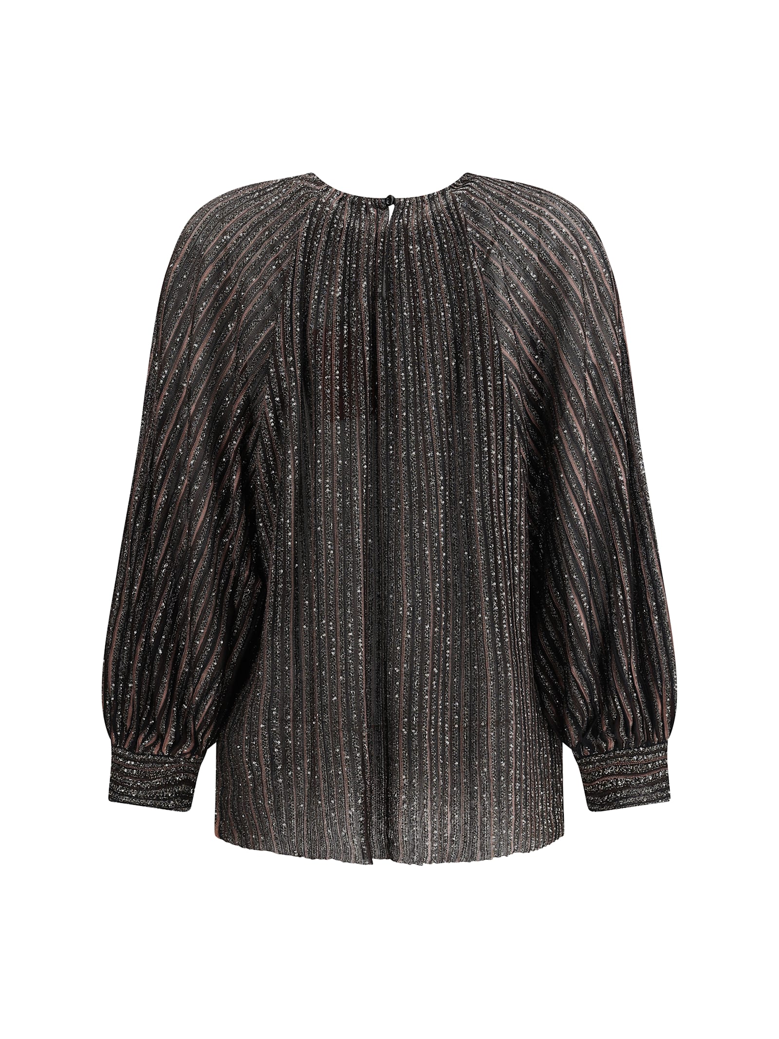 Missoni Striped Sequined Blouse In Black