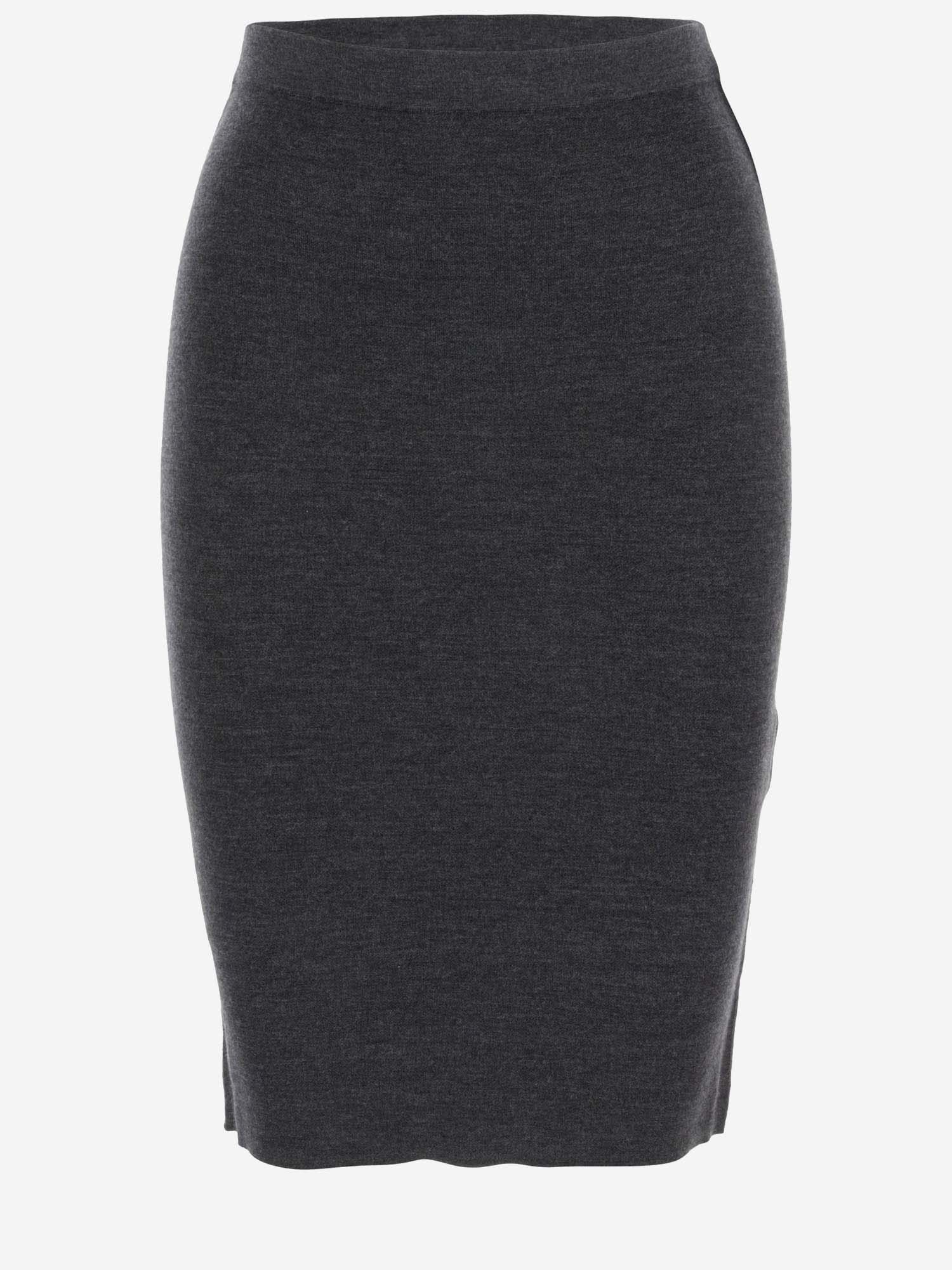 Saint Laurent Cashmere Wool And Silk Pencil Skirt In Black