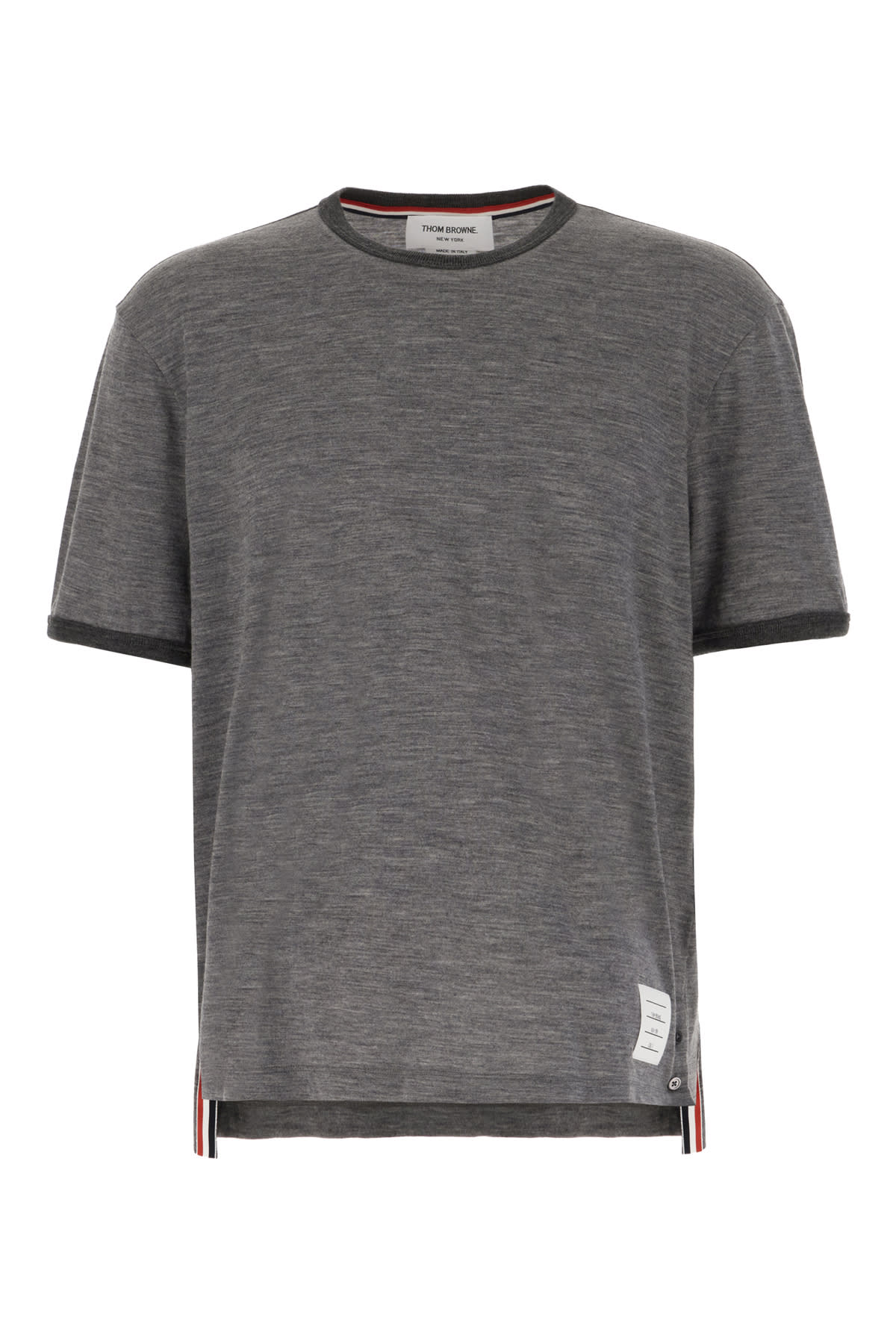 Thom Browne Dark Grey Stretch Wool T-shirt In Medgrey