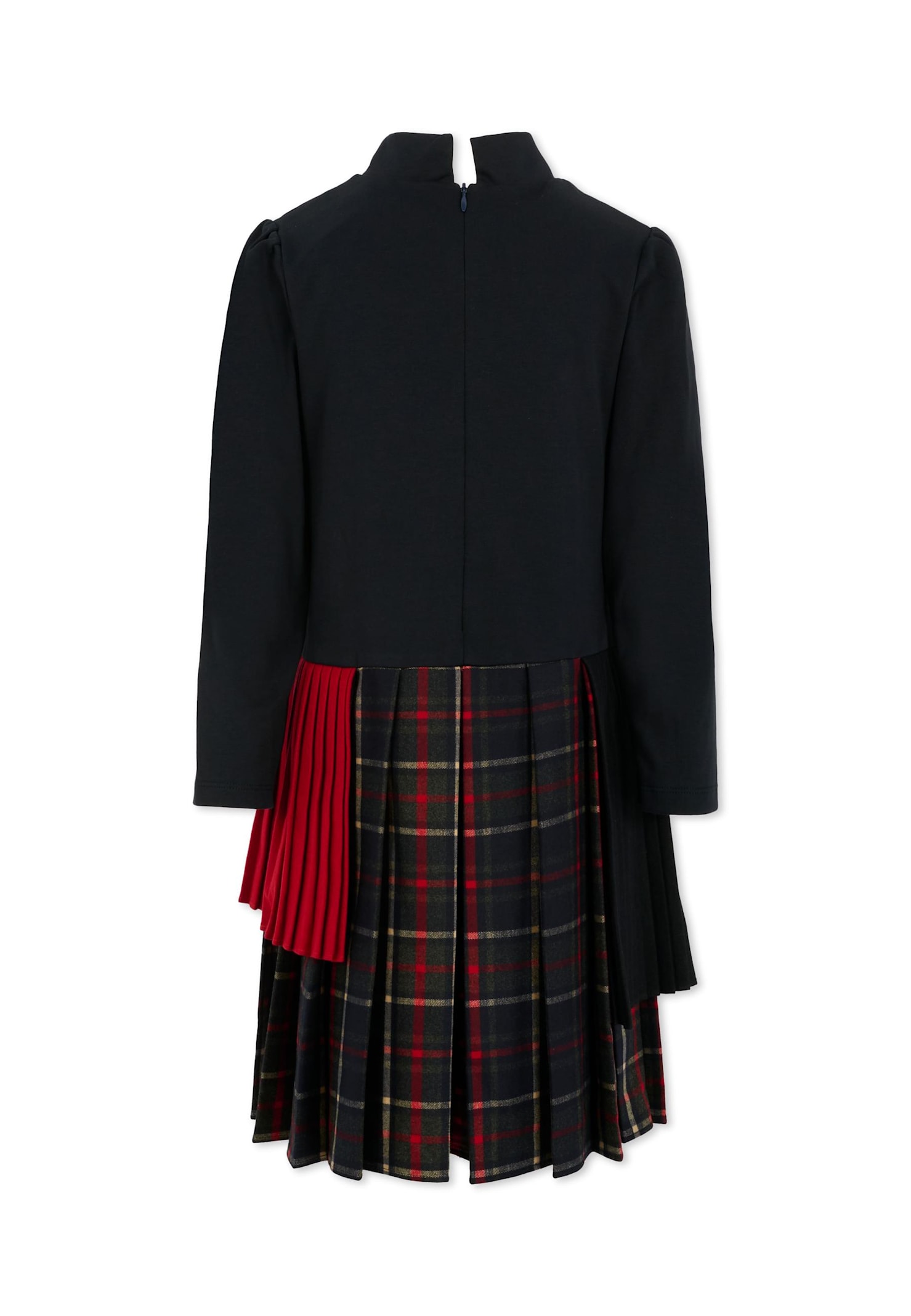 Patachou Pleated Panelled Dress In Blue