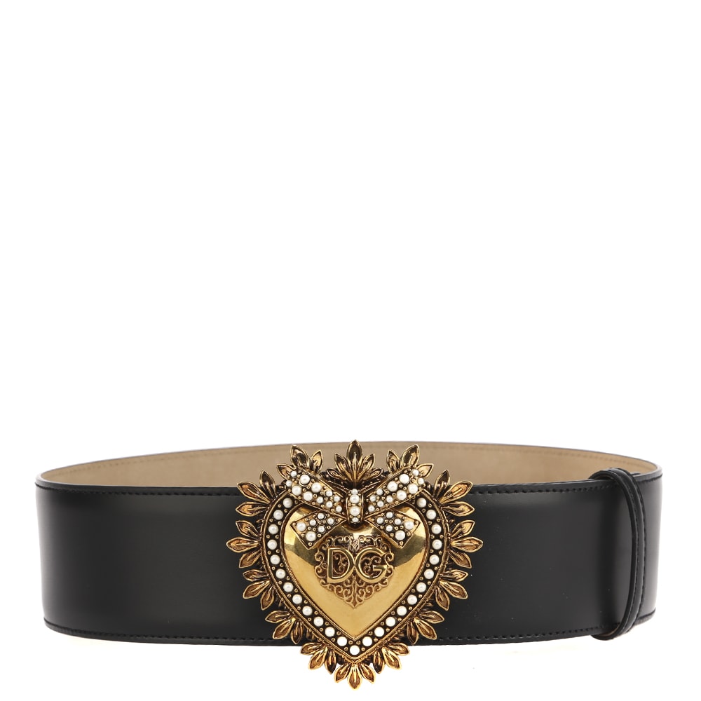 Dolce \u0026 Gabbana Black Leather Dg Heart 